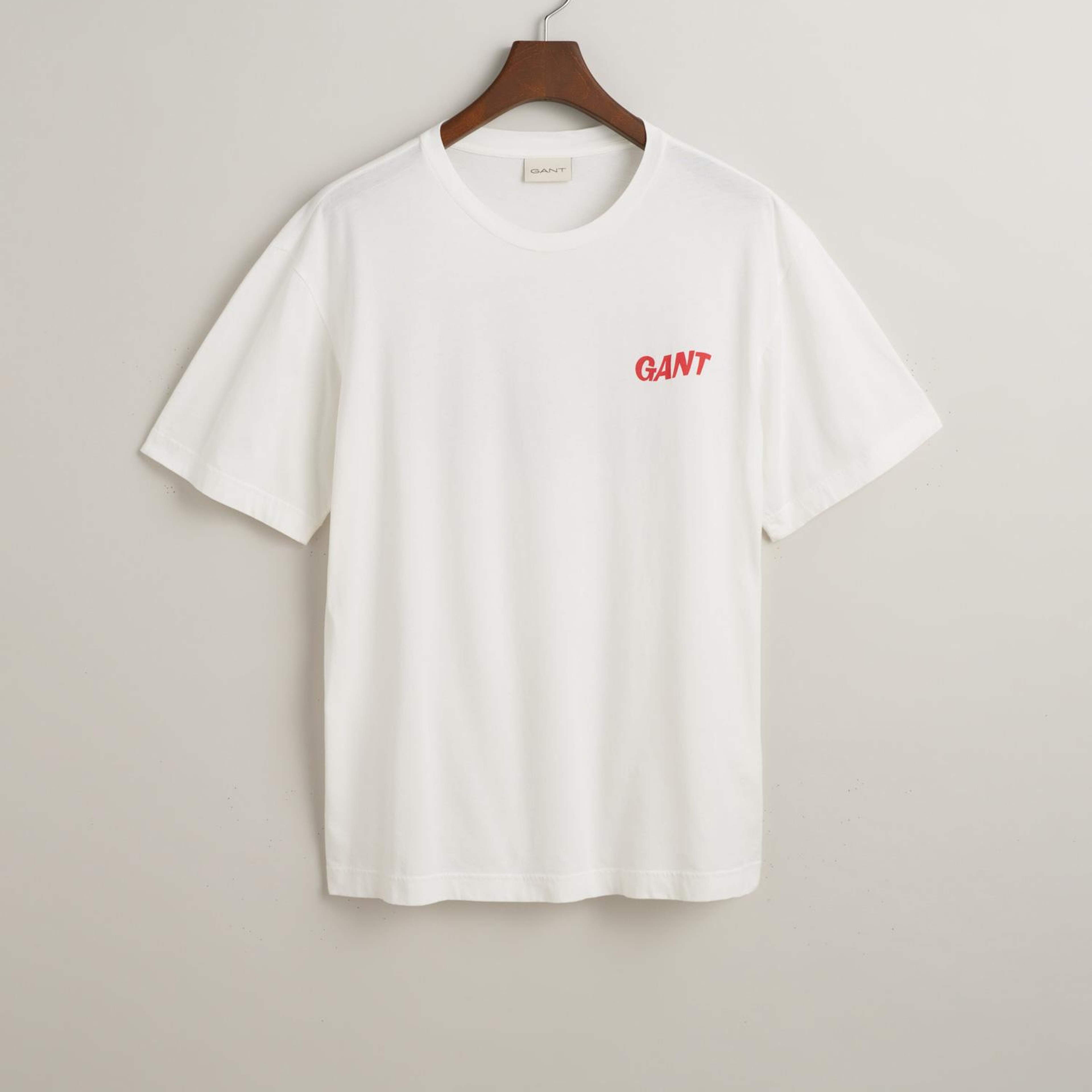 GANT Erkek Krem Regular Fit Bisiklet Yaka T-shirt