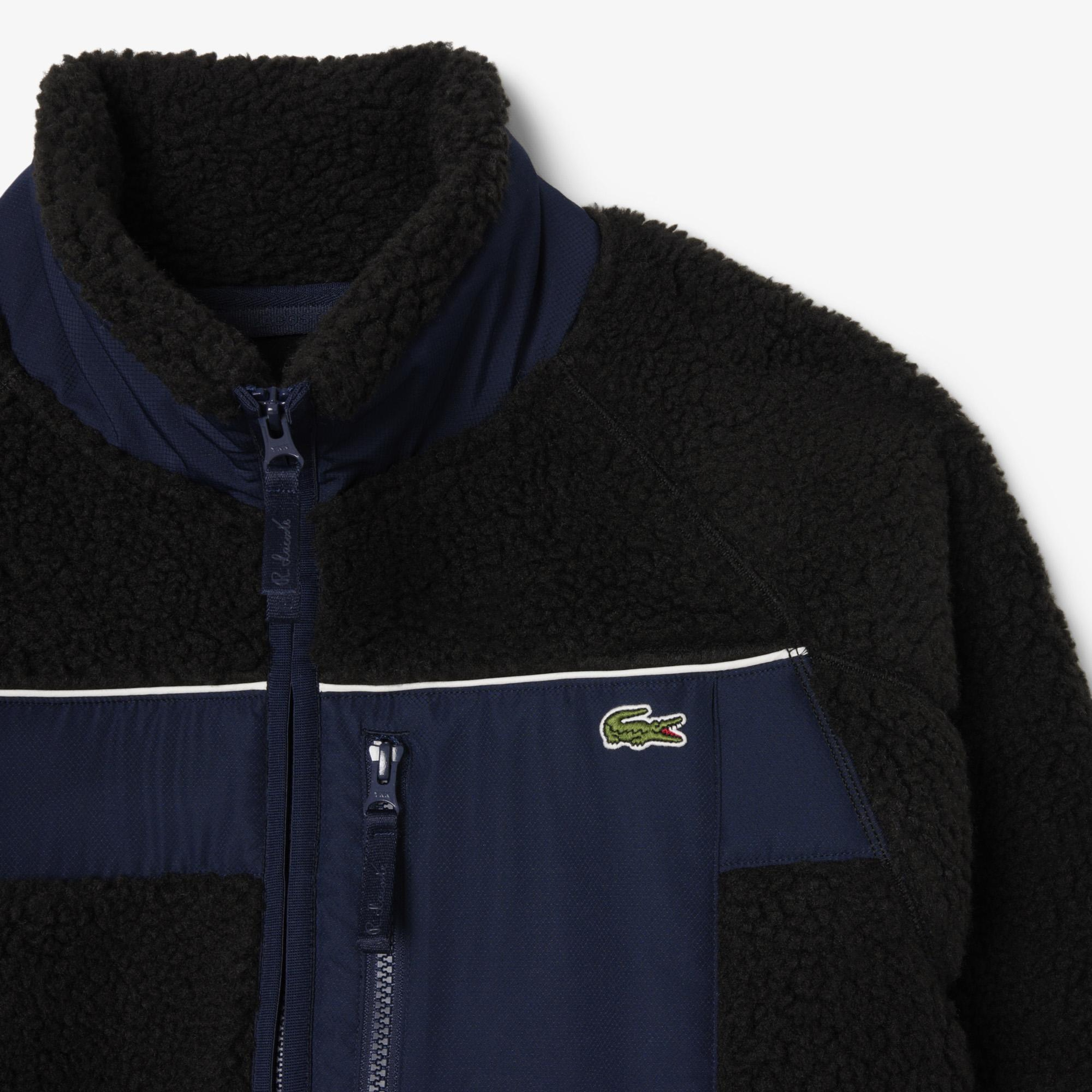 Lacoste Erkek Regular Fit Fermuarlı Renk Bloklu Siyah Mont