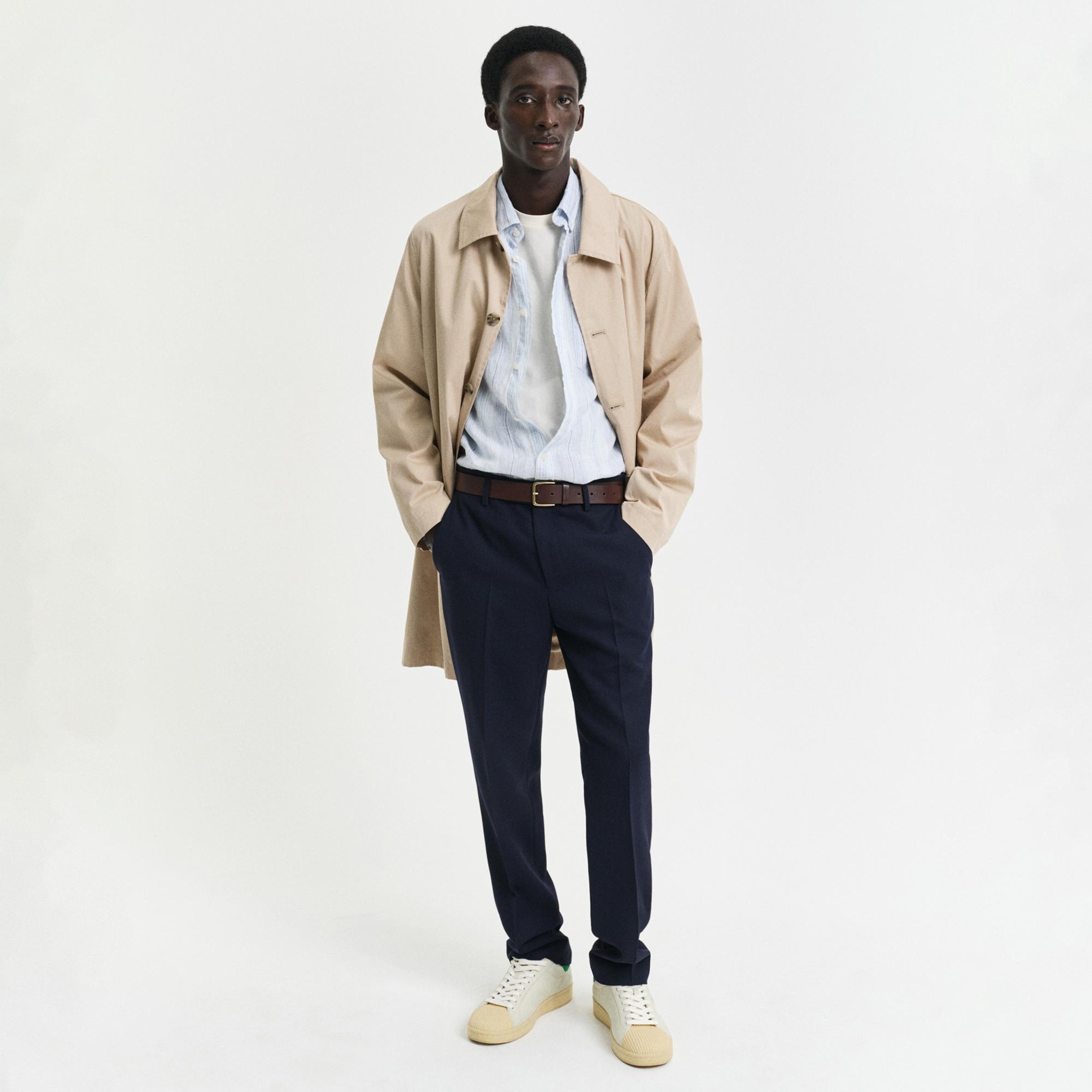 GANT Erkek Mavi Regular Fit Düğmeli Yaka Çizgili Gömlek