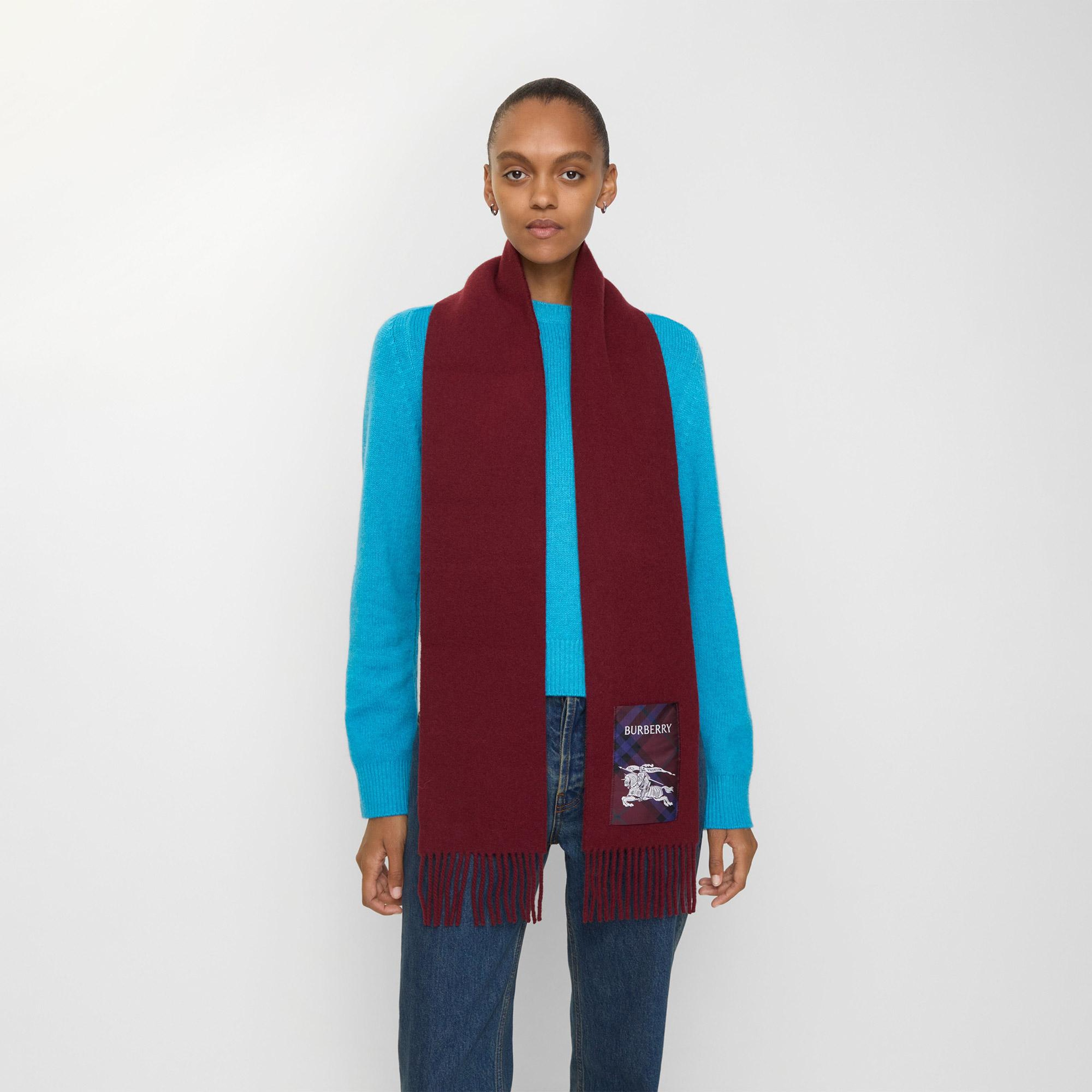Burberry Solid Label Kadın Bordo Atkı