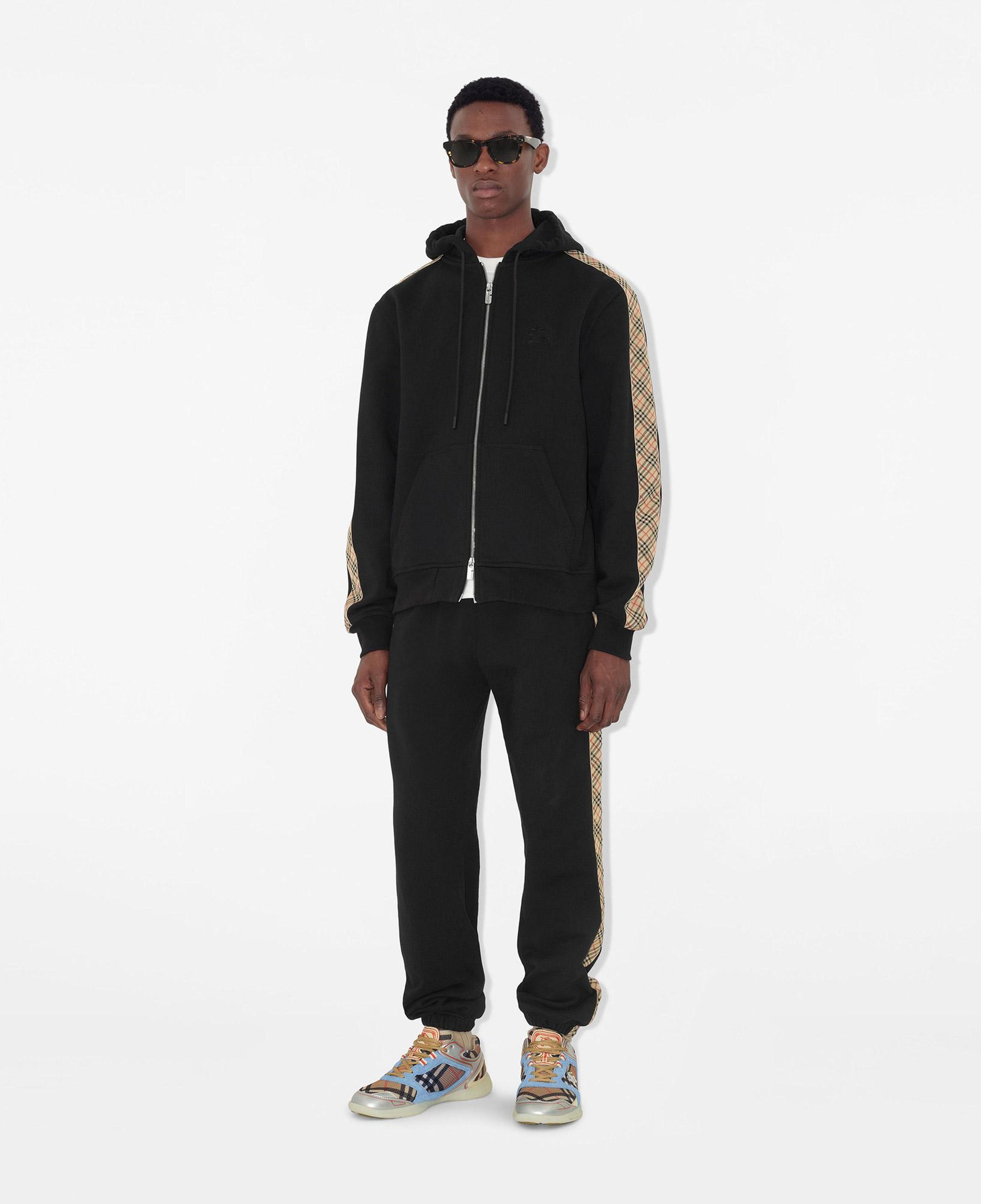 Burberry Sid Check Trim Cotton Erkek Siyah Eşofman Altı