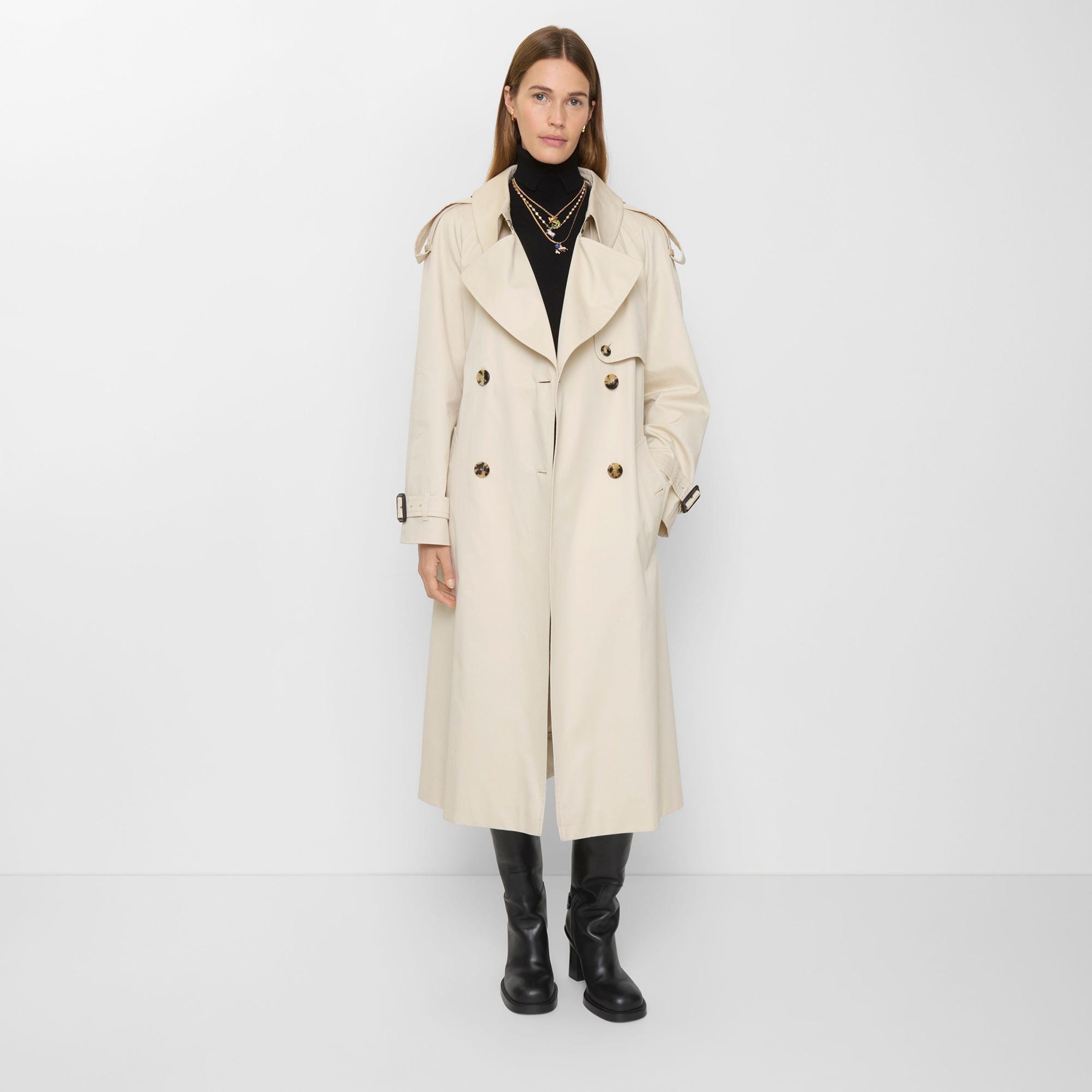 Burberry Fitzrovia Kadın Krem Pardesü