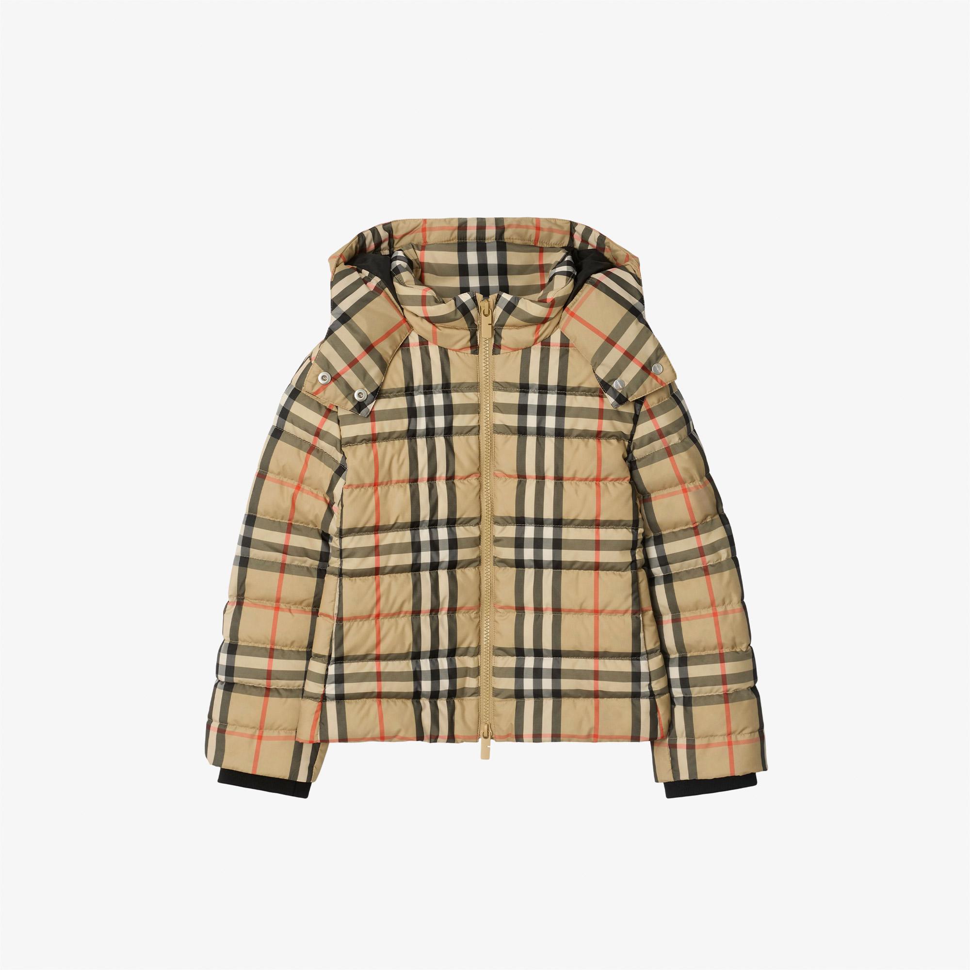 Burberry Cecilia Check Çocuk Bej Mont