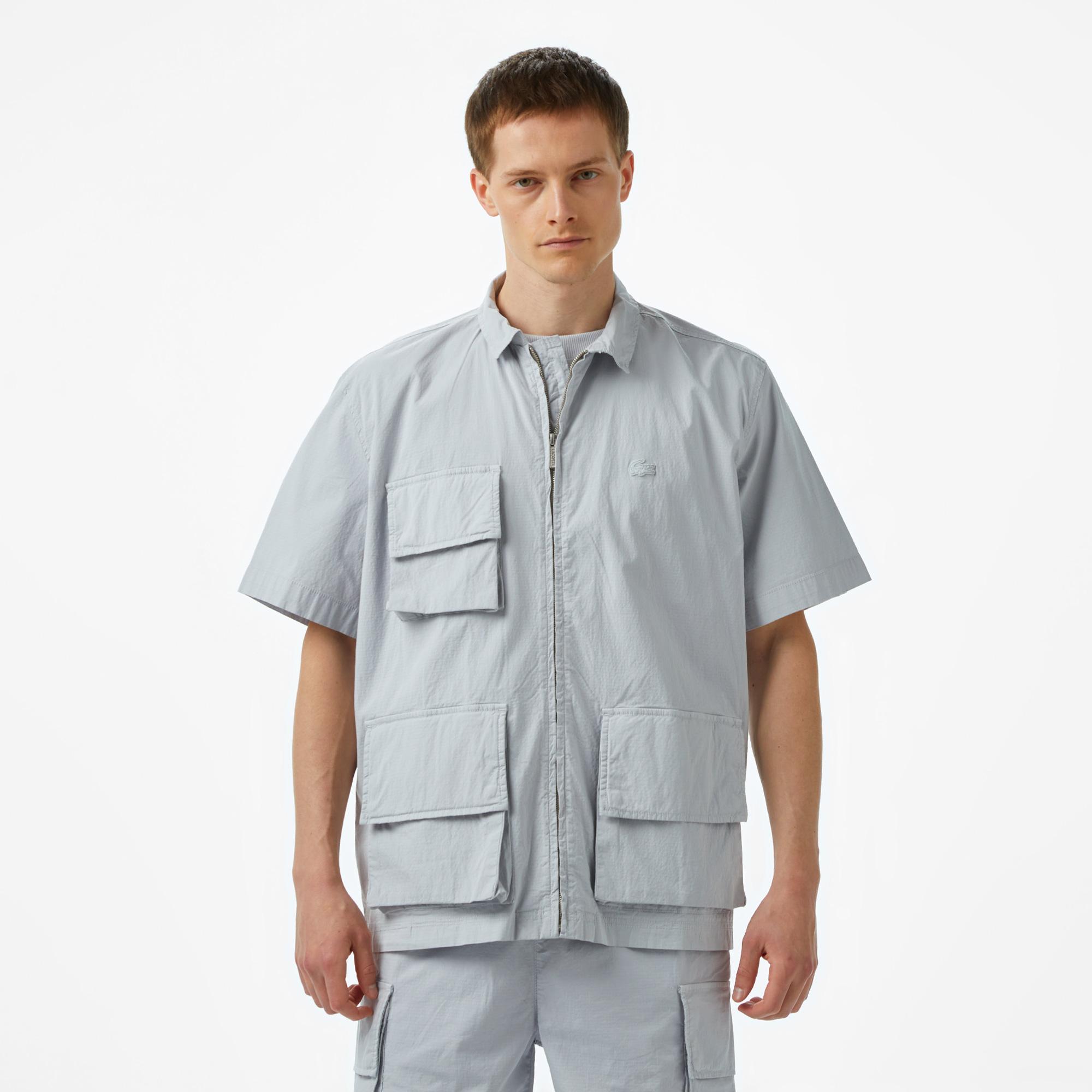 Lacoste House of SuperStep x Lacoste Erkek Gri Gömlek