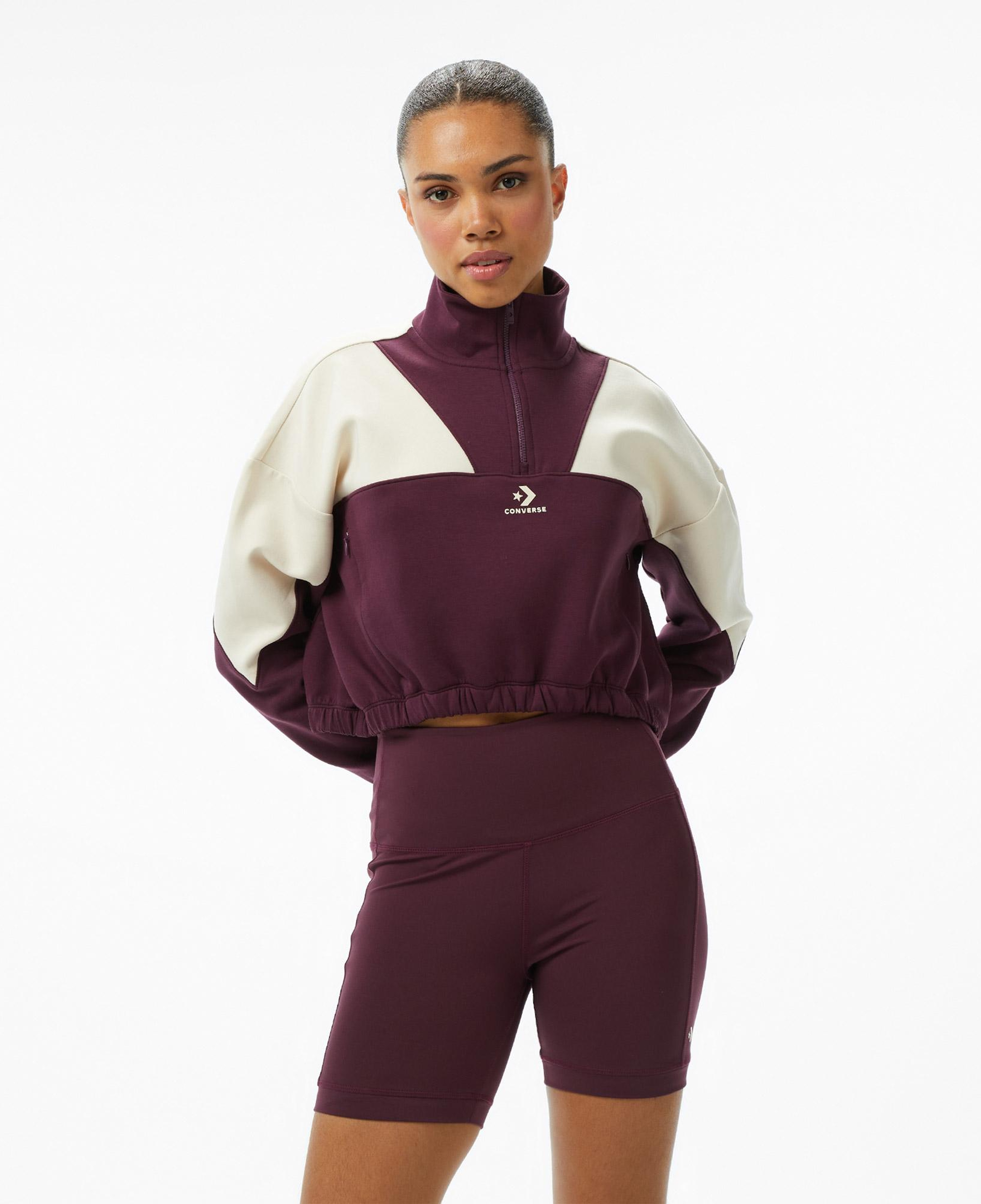 Converse Crop Kadın Bordo Sweatshirt