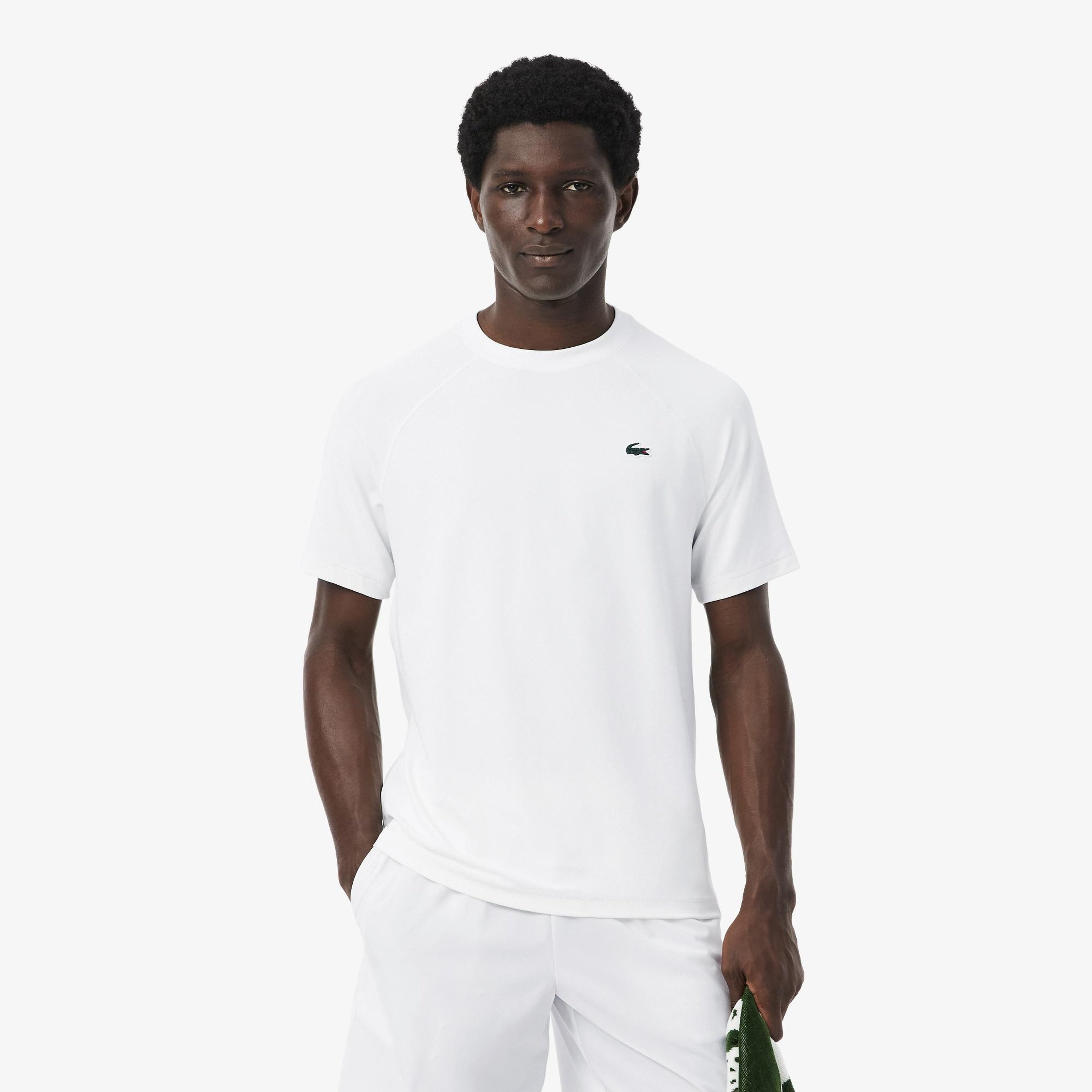 Lacoste Erkek Regular Fit Bisiklet Yaka Beyaz T-Shirt