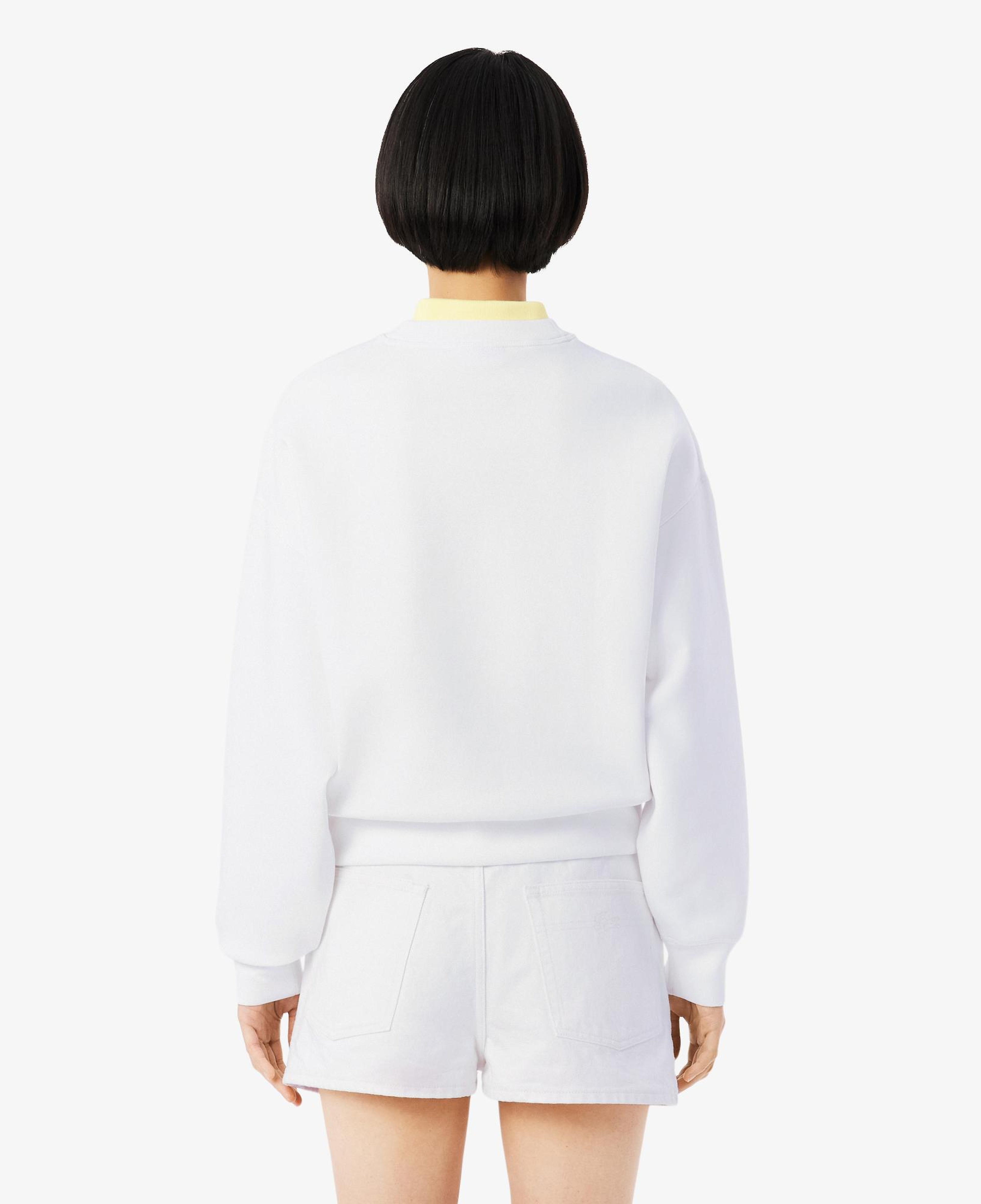 Lacoste Kadın Oversize Fit Bisiklet Yaka Beyaz Sweatshirt