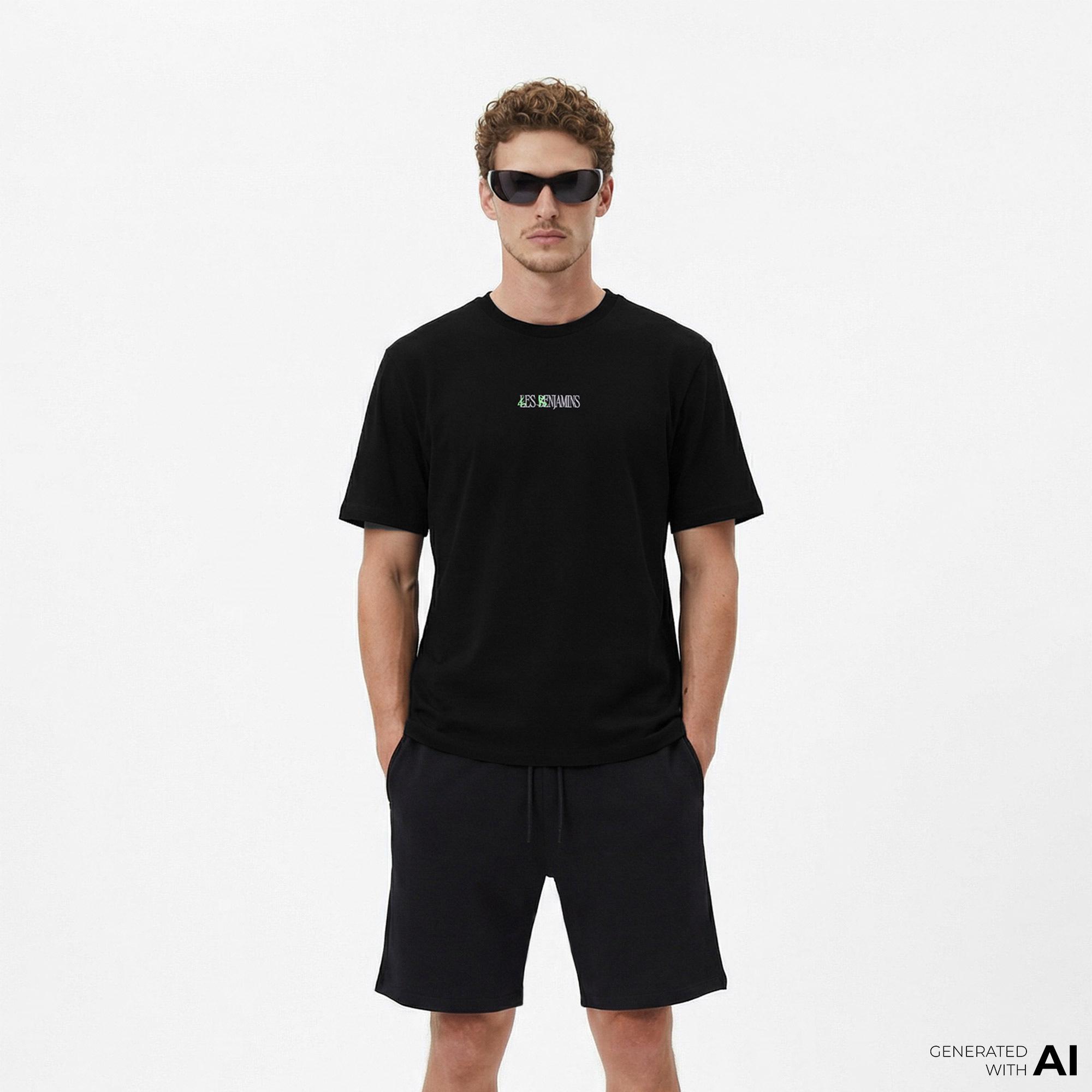 Les Benjamins 006 Unisex Siyah Oversized T-Shirt