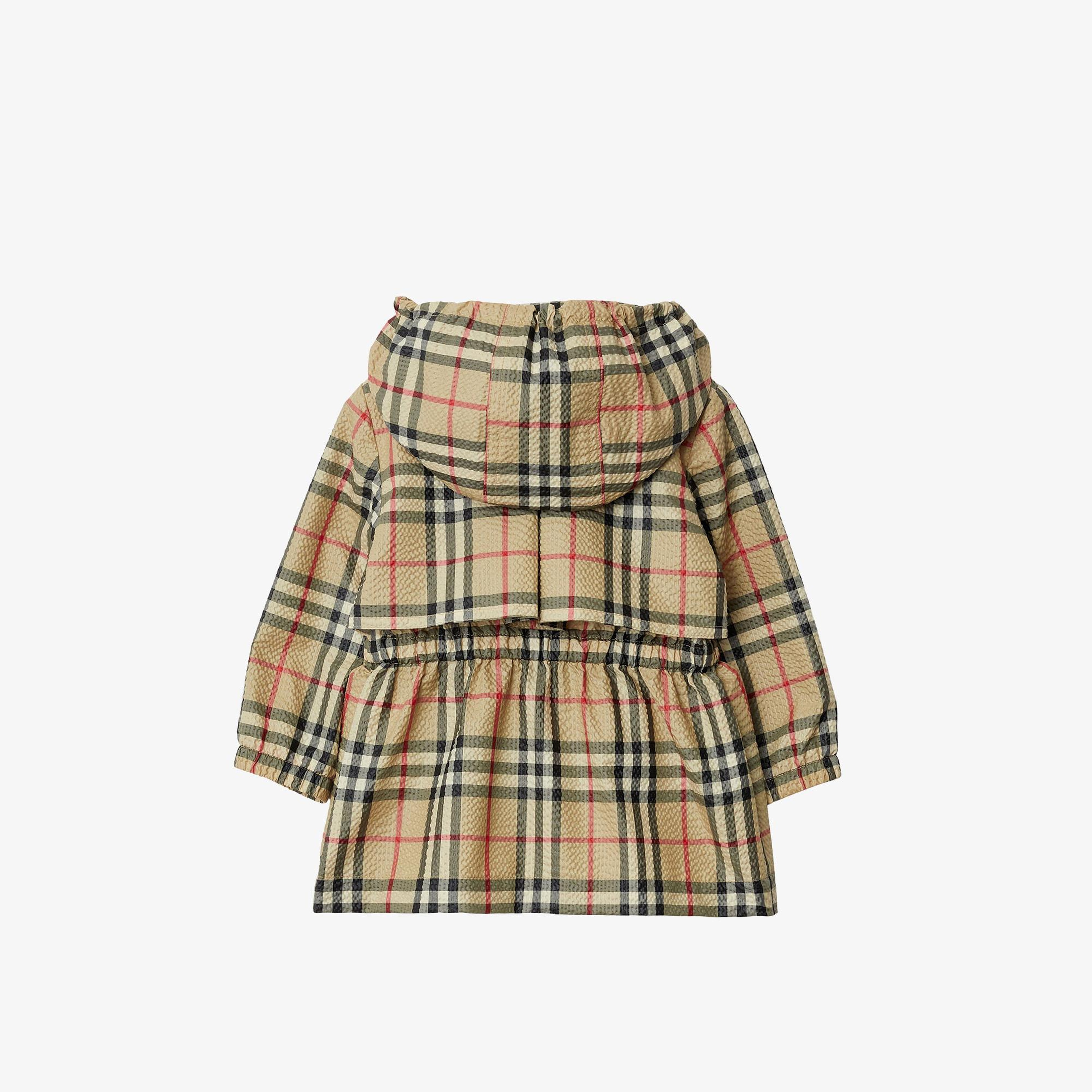 Burberry Check Kapüşonlu Çocuk Bej Ceket
