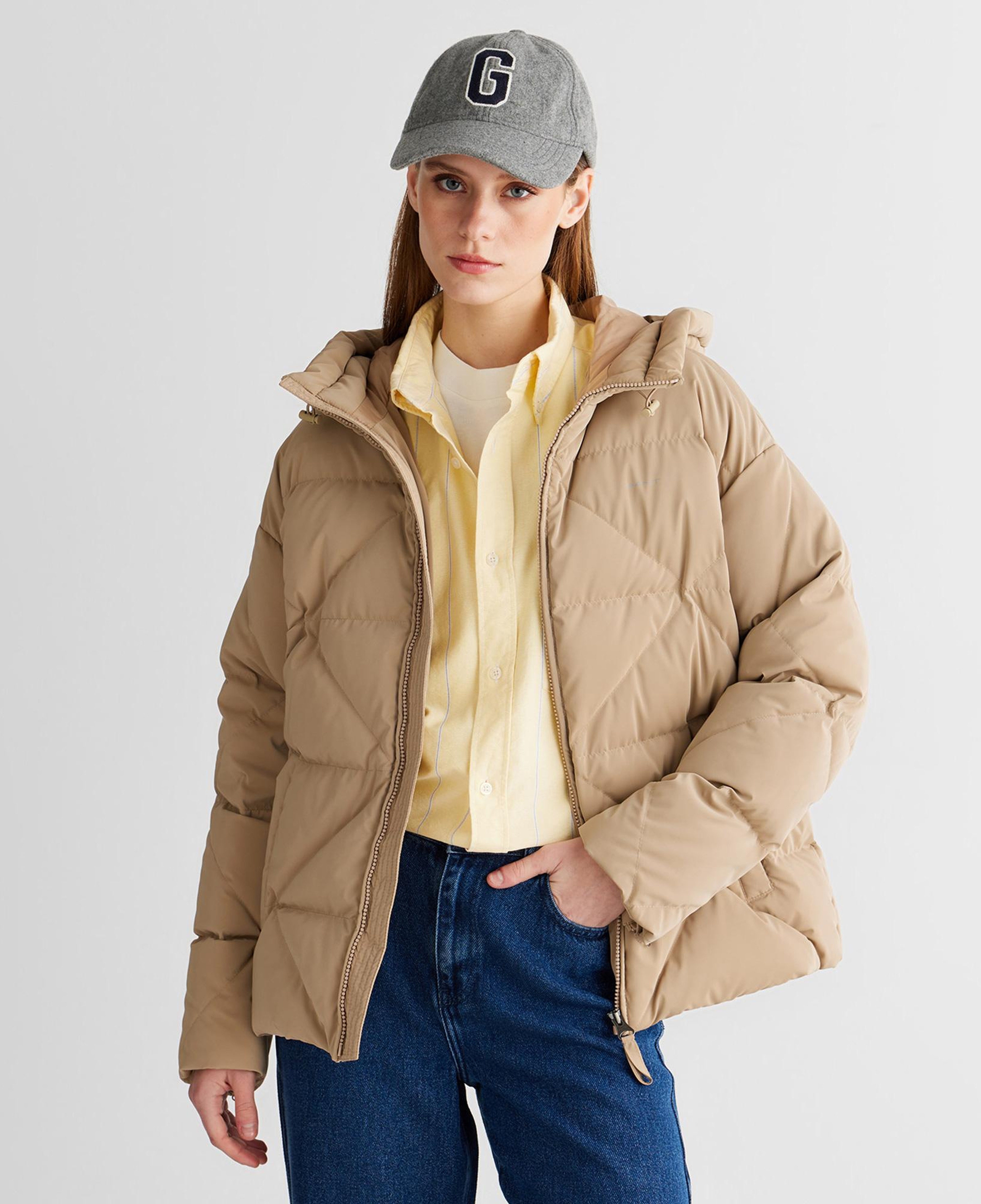 GANT Kadın Bej Regular Fit Fermuarlı Ceket