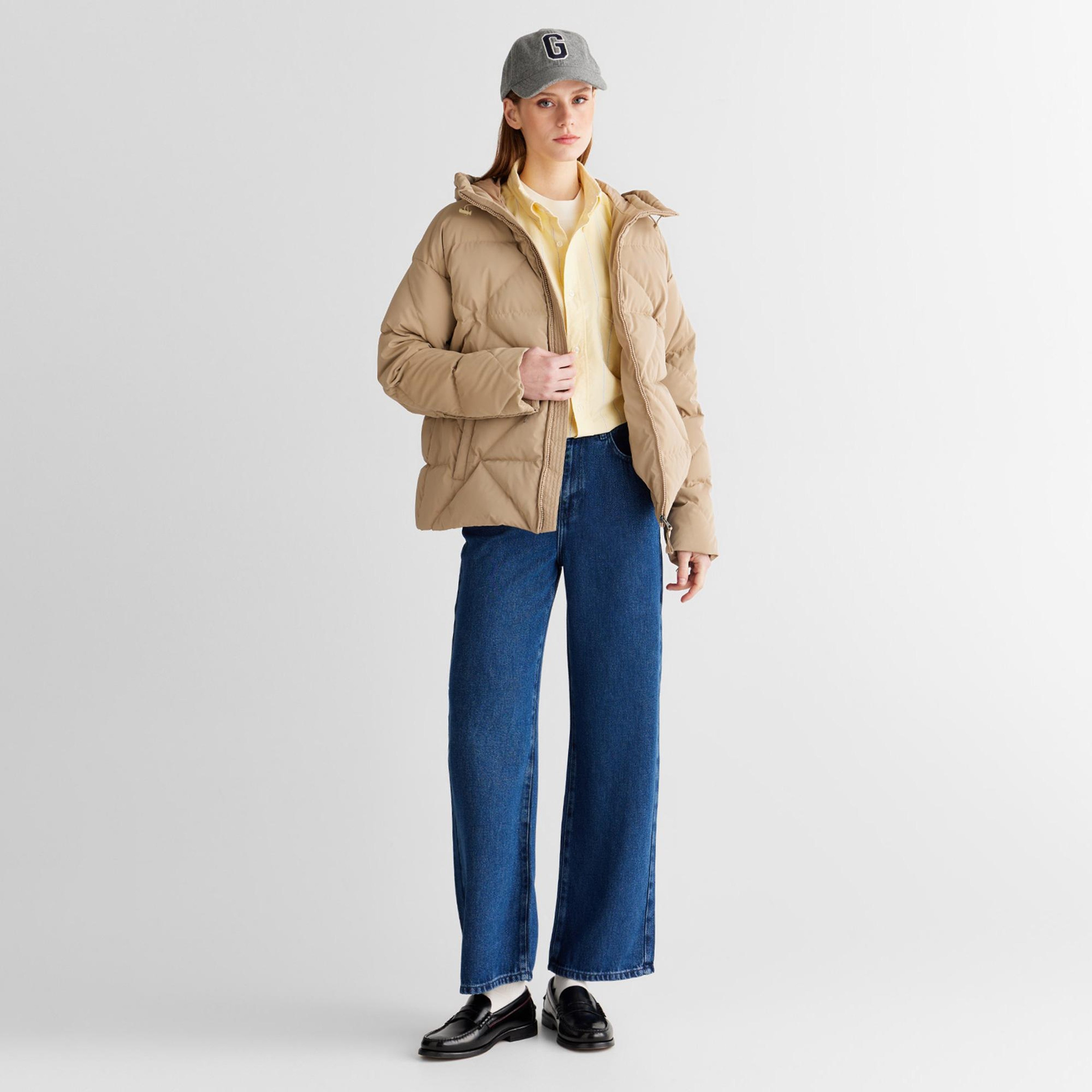 GANT Kadın Bej Regular Fit Fermuarlı Ceket