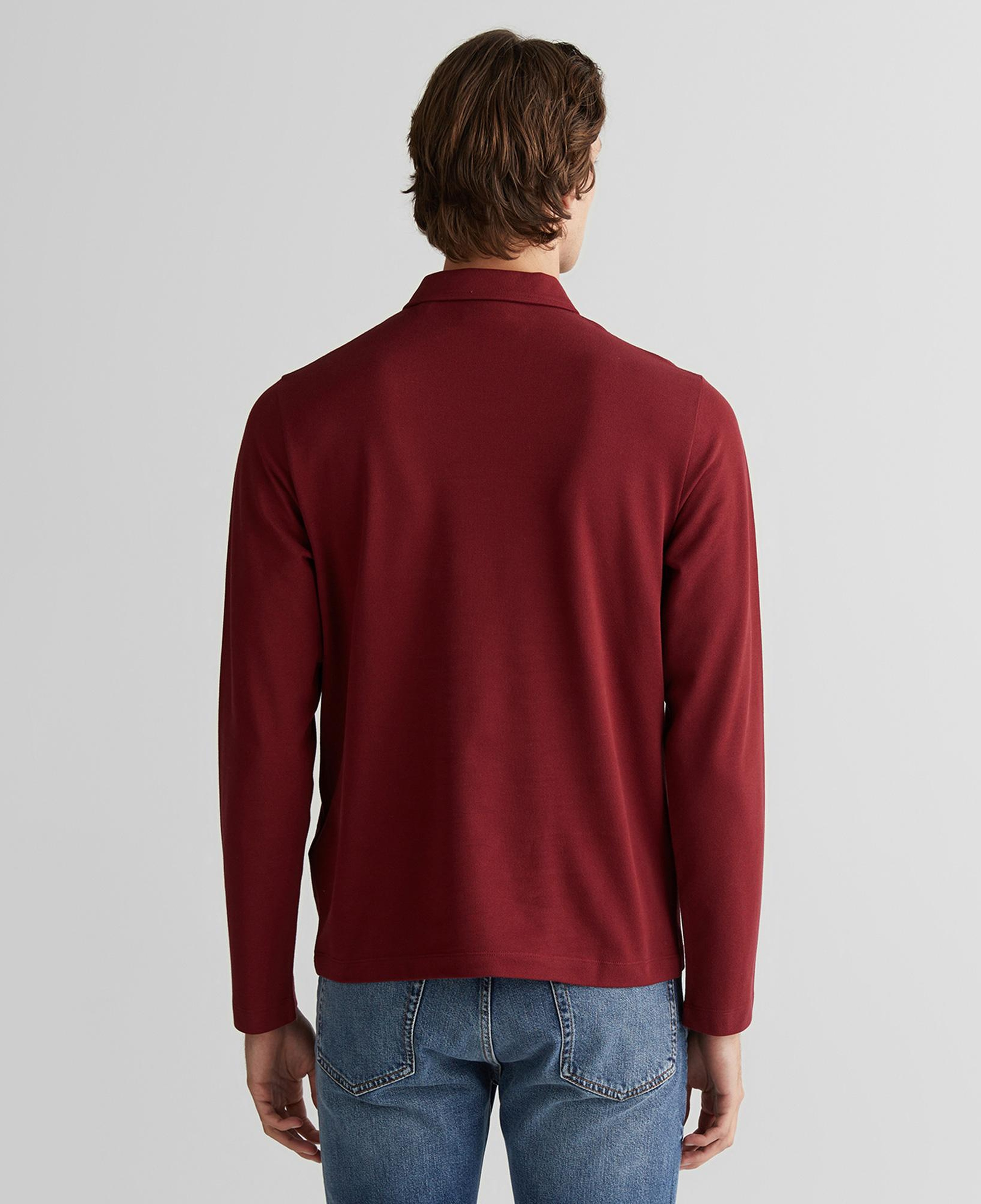 GANT Erkek Bordo Slim Fit V Yaka Polo