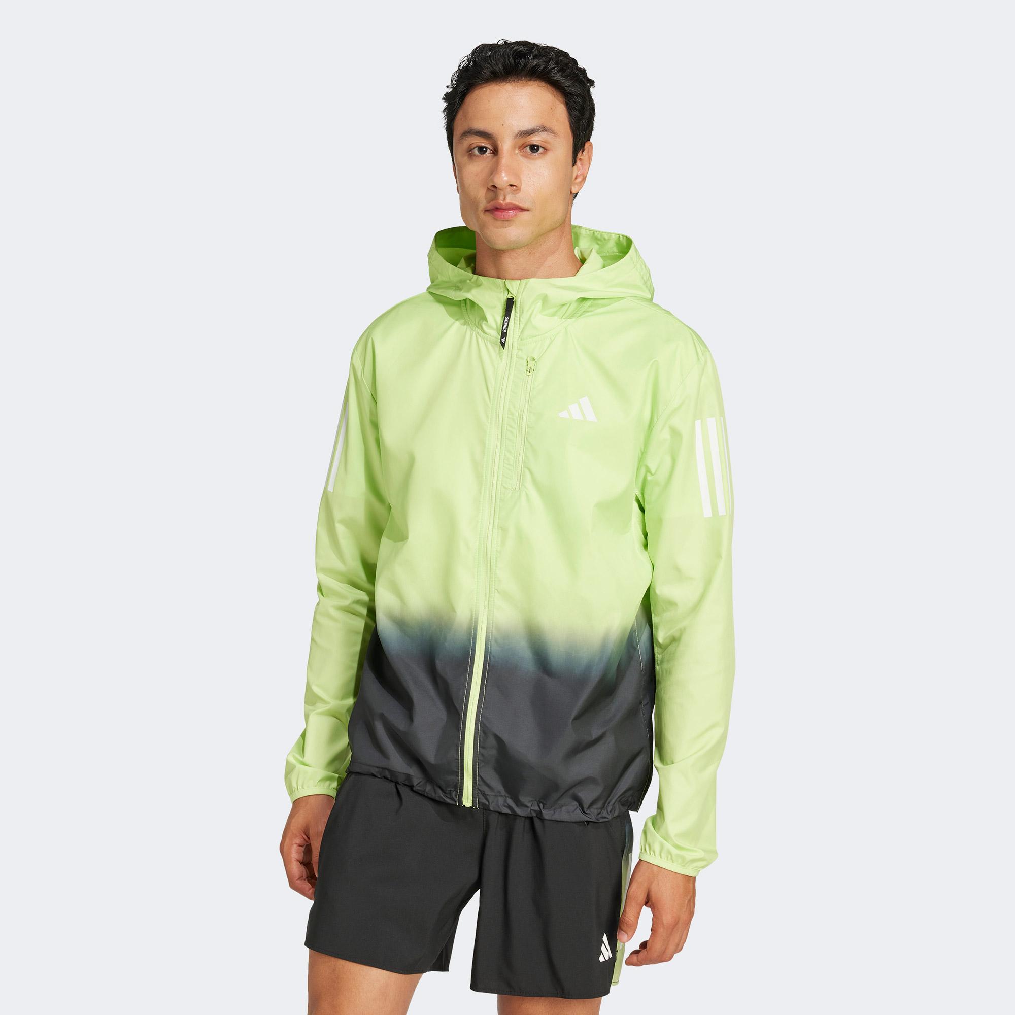 adidas Own the Run Colorblock Erkek Yeşil Ceket