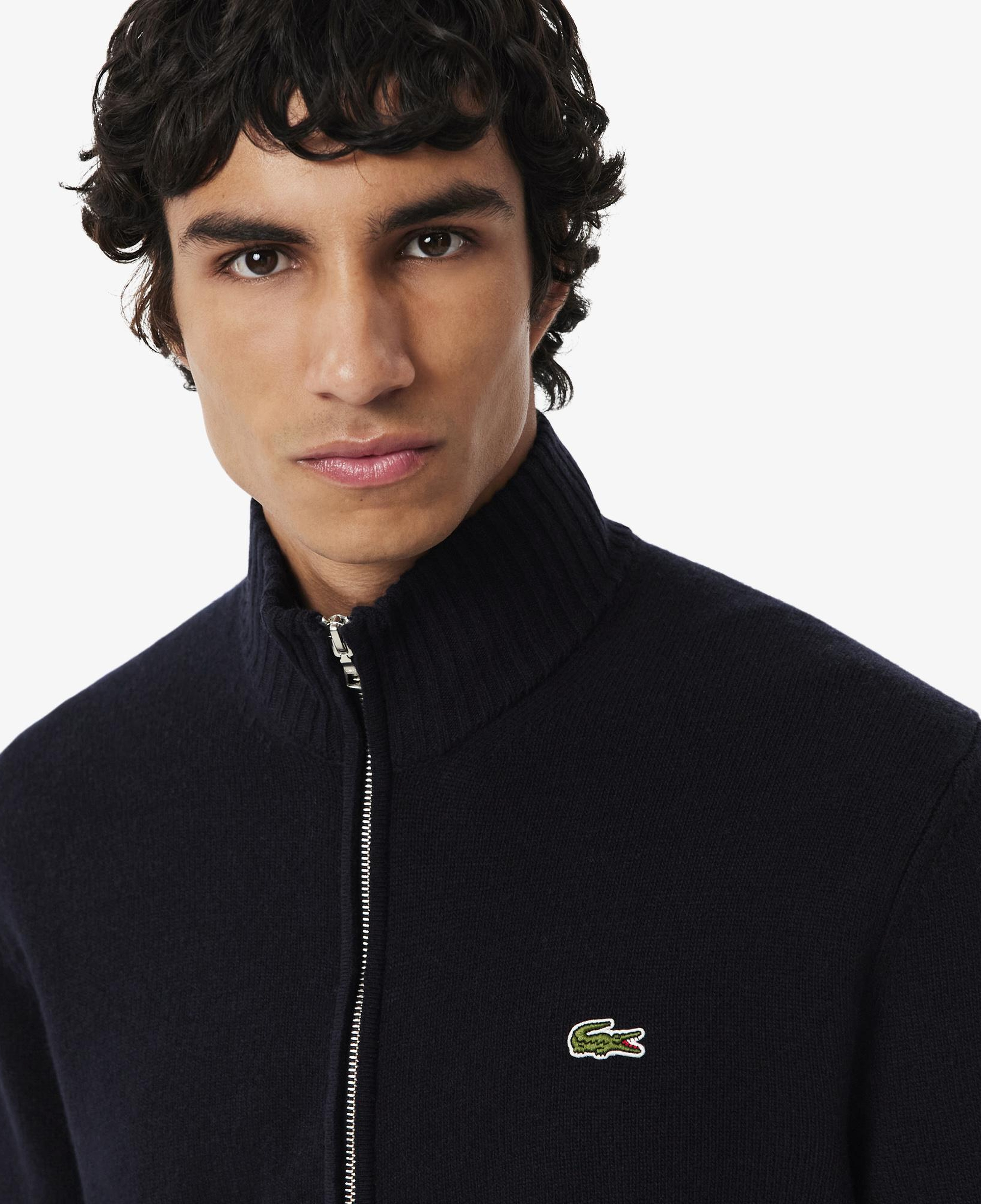 Carded Wool Zipped Sweater