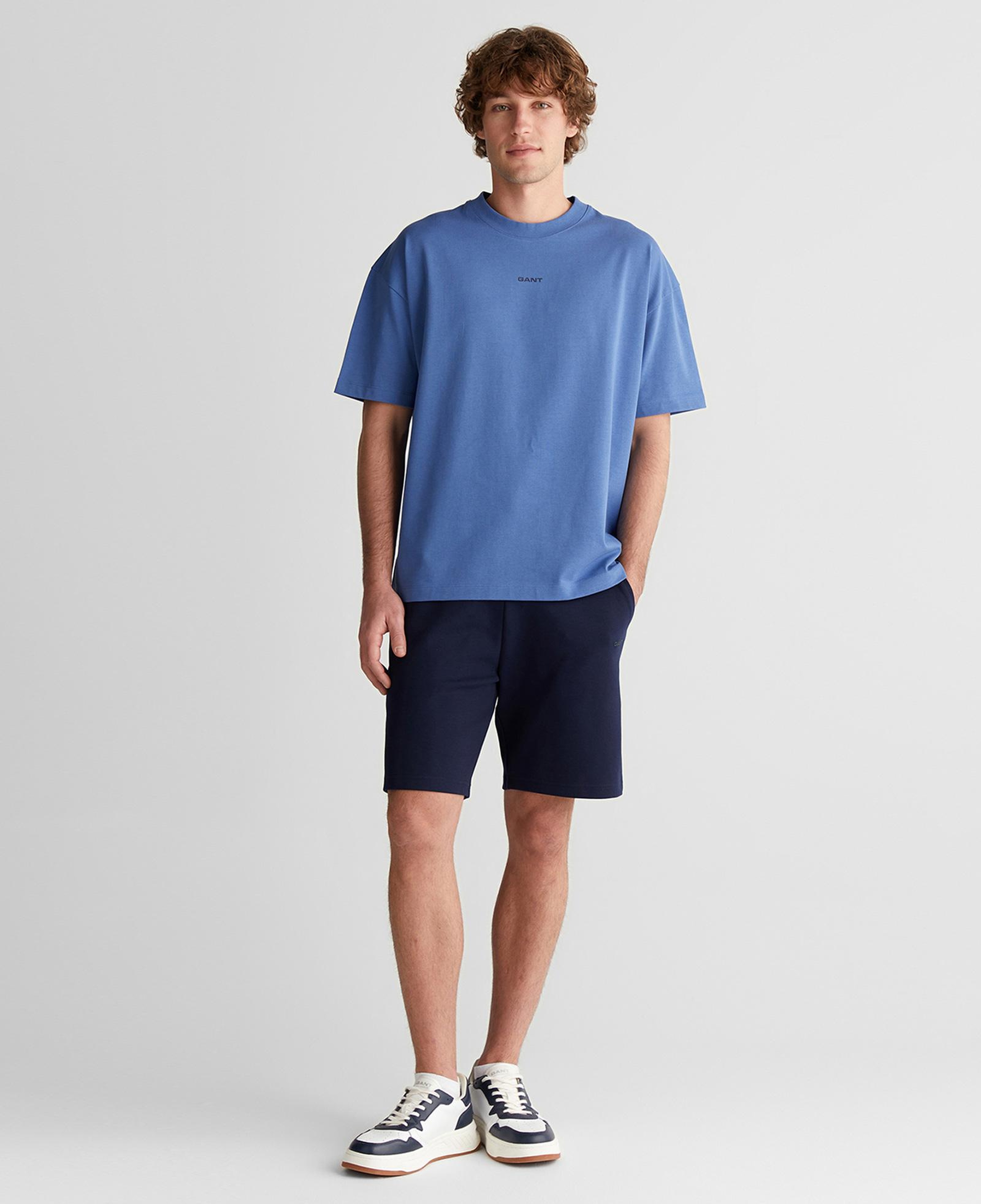 GANT Erkek Mavi Kısa Kollu T-Shirt