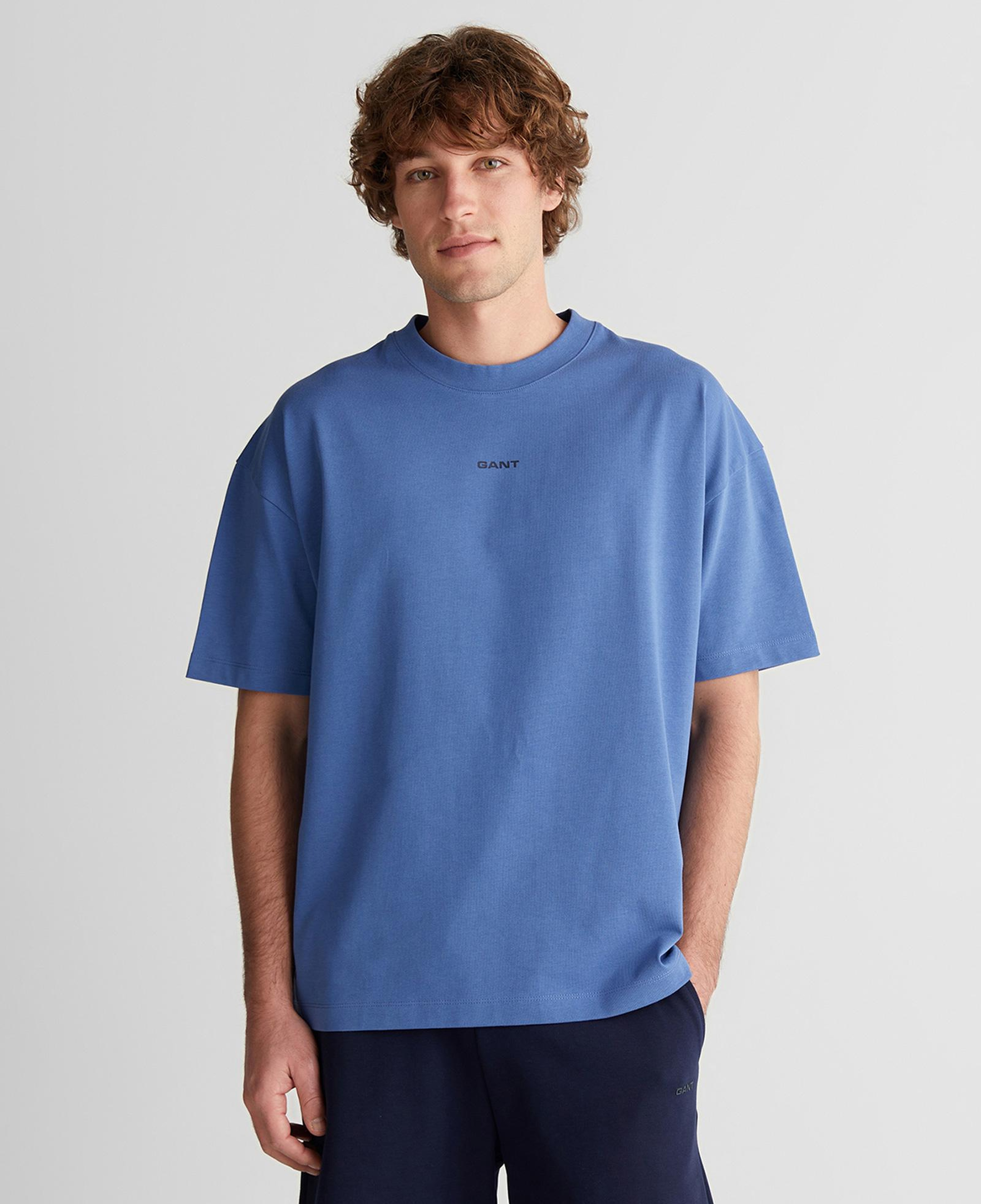 GANT Erkek Mavi Kısa Kollu T-Shirt