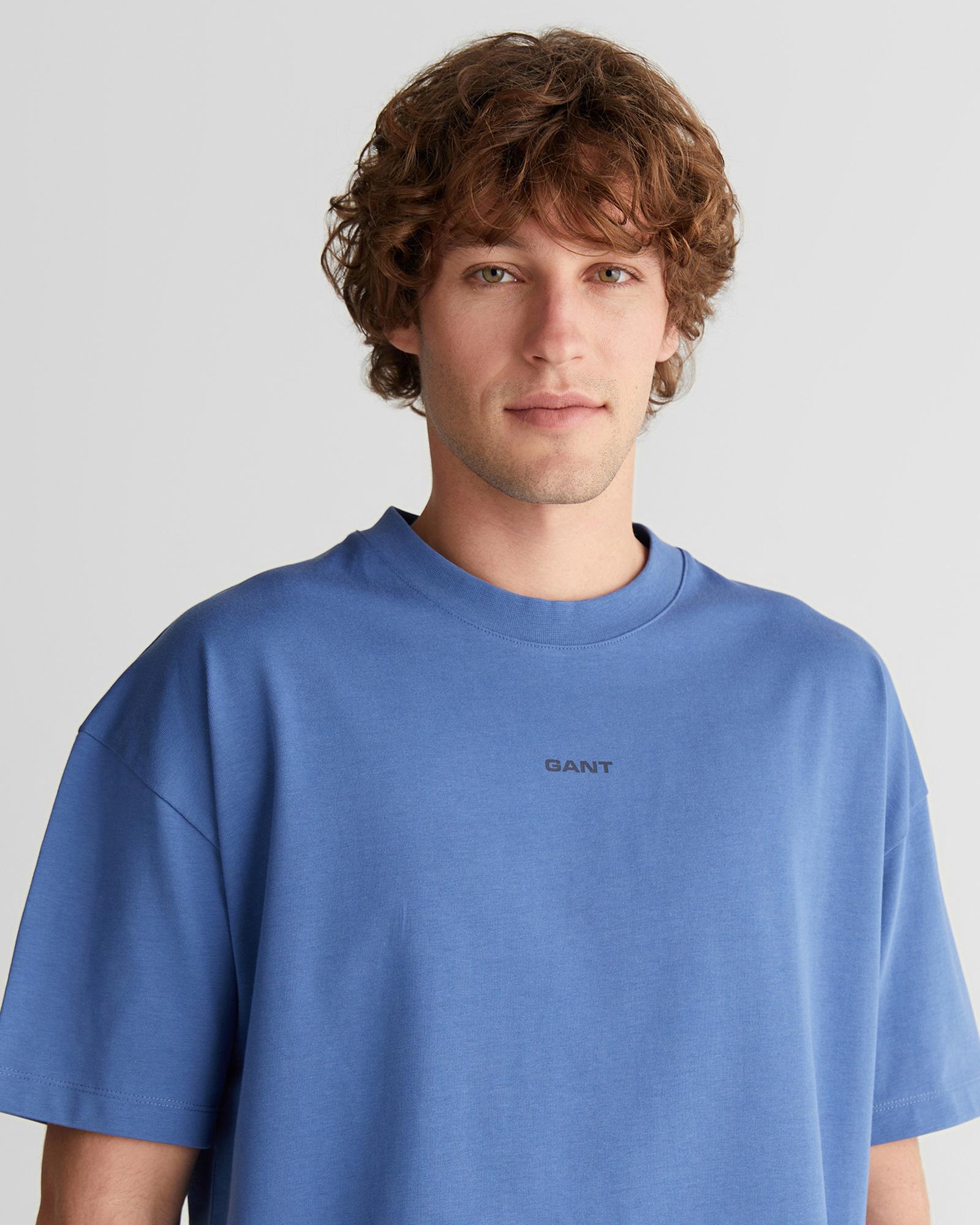 GANT Erkek Mavi Kısa Kollu T-Shirt