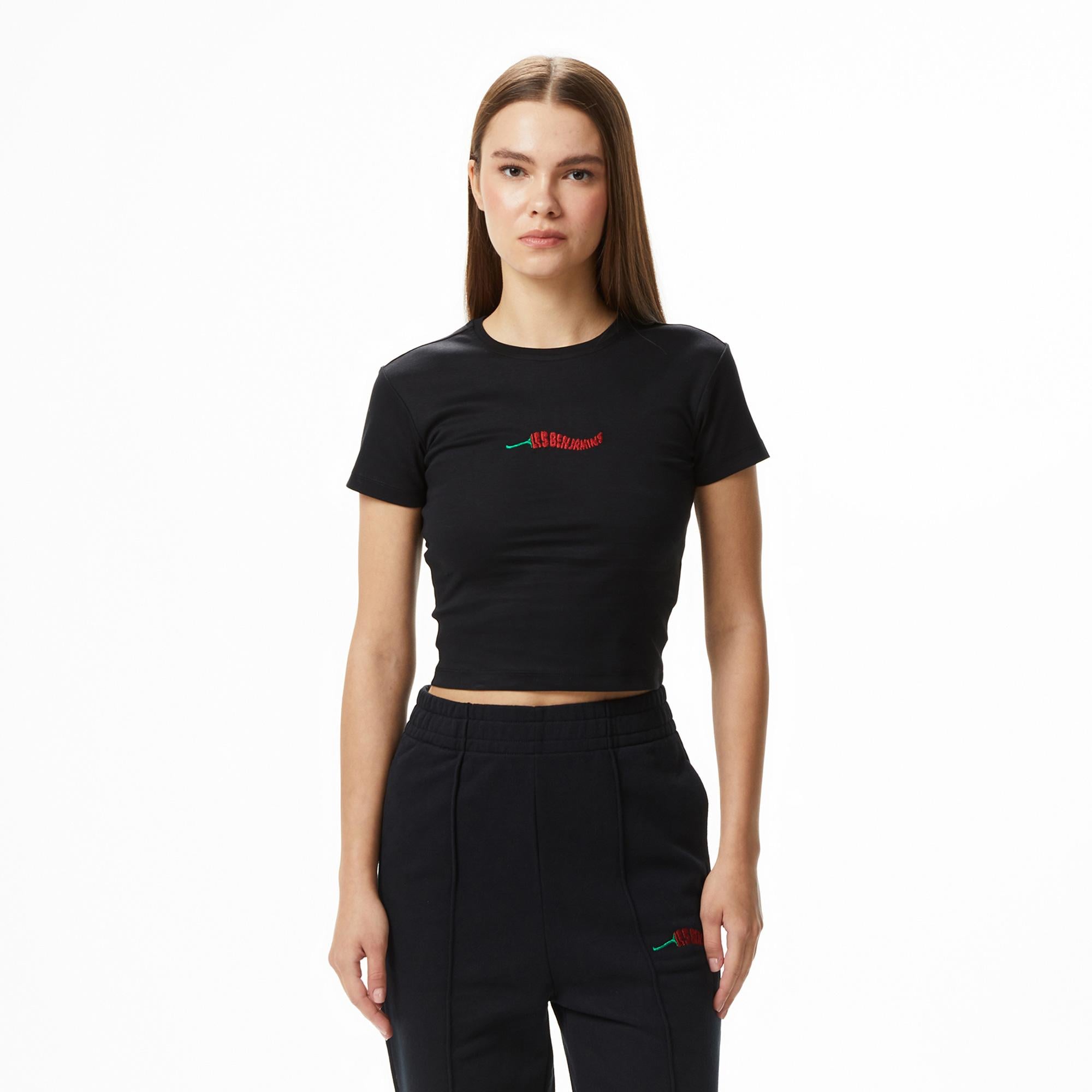 Les Benjamins 021 Kadın Siyah T-Shirt