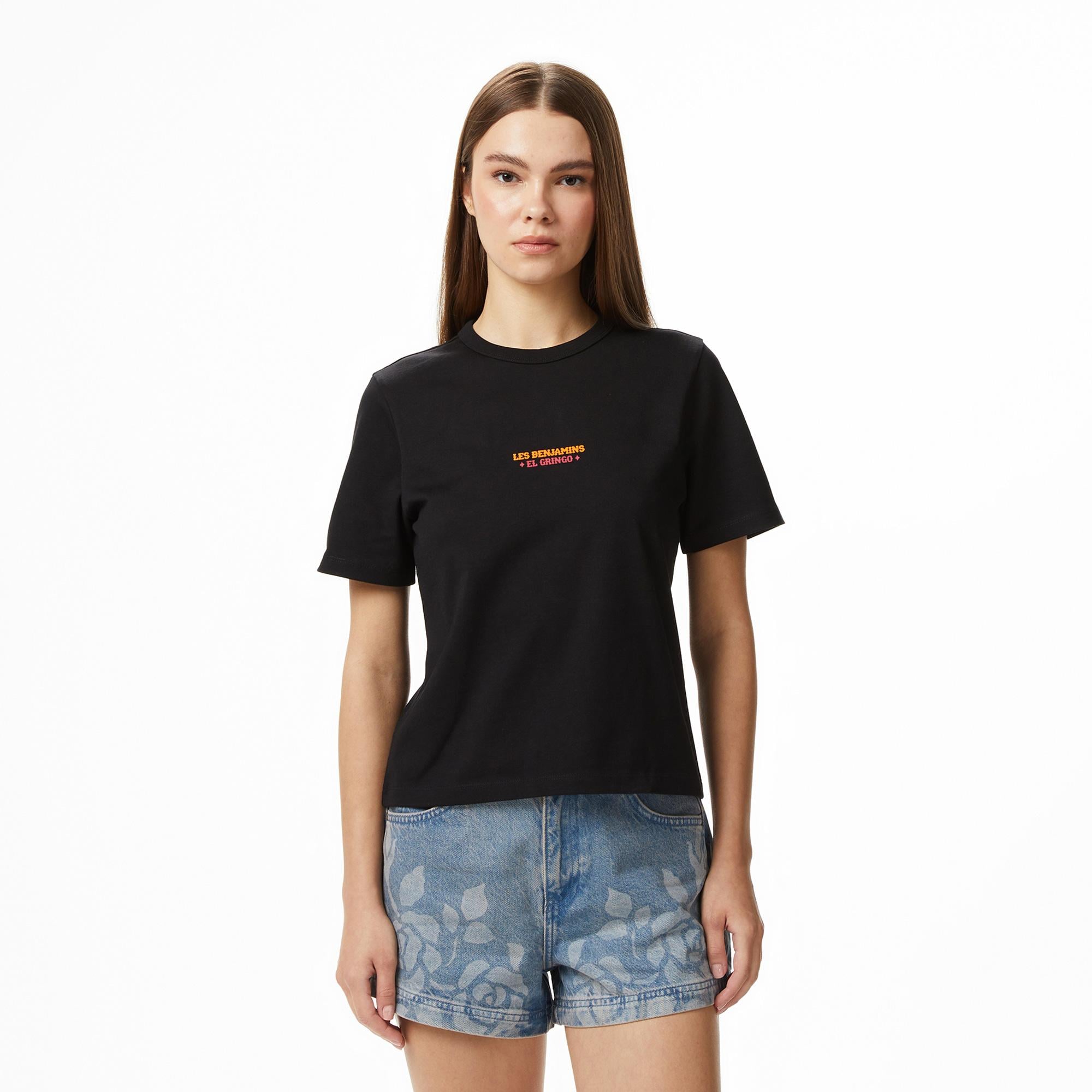 Les Benjamins 013 Kadın Siyah T-Shirt