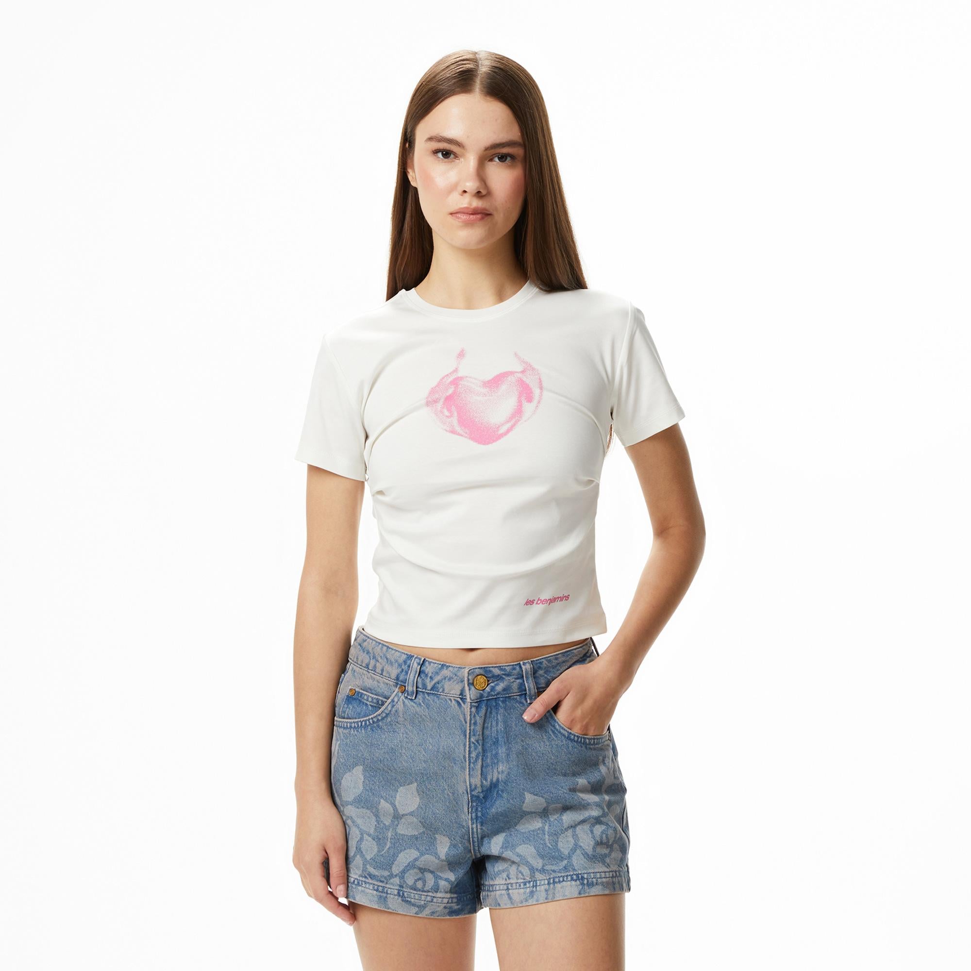 Les Benjamins 301 Kadın Beyaz T-Shirt