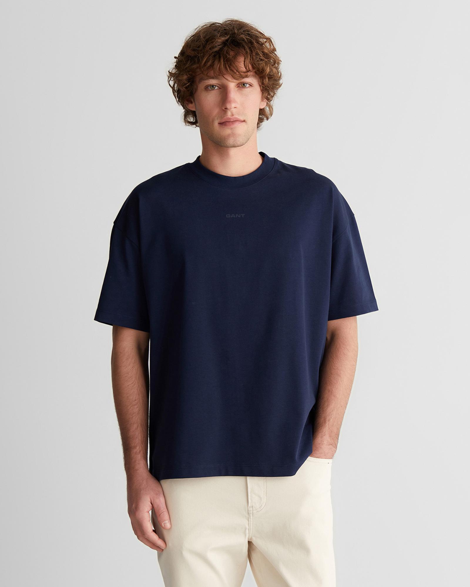 GANT Erkek Lacivert Kısa Kollu T-Shirt