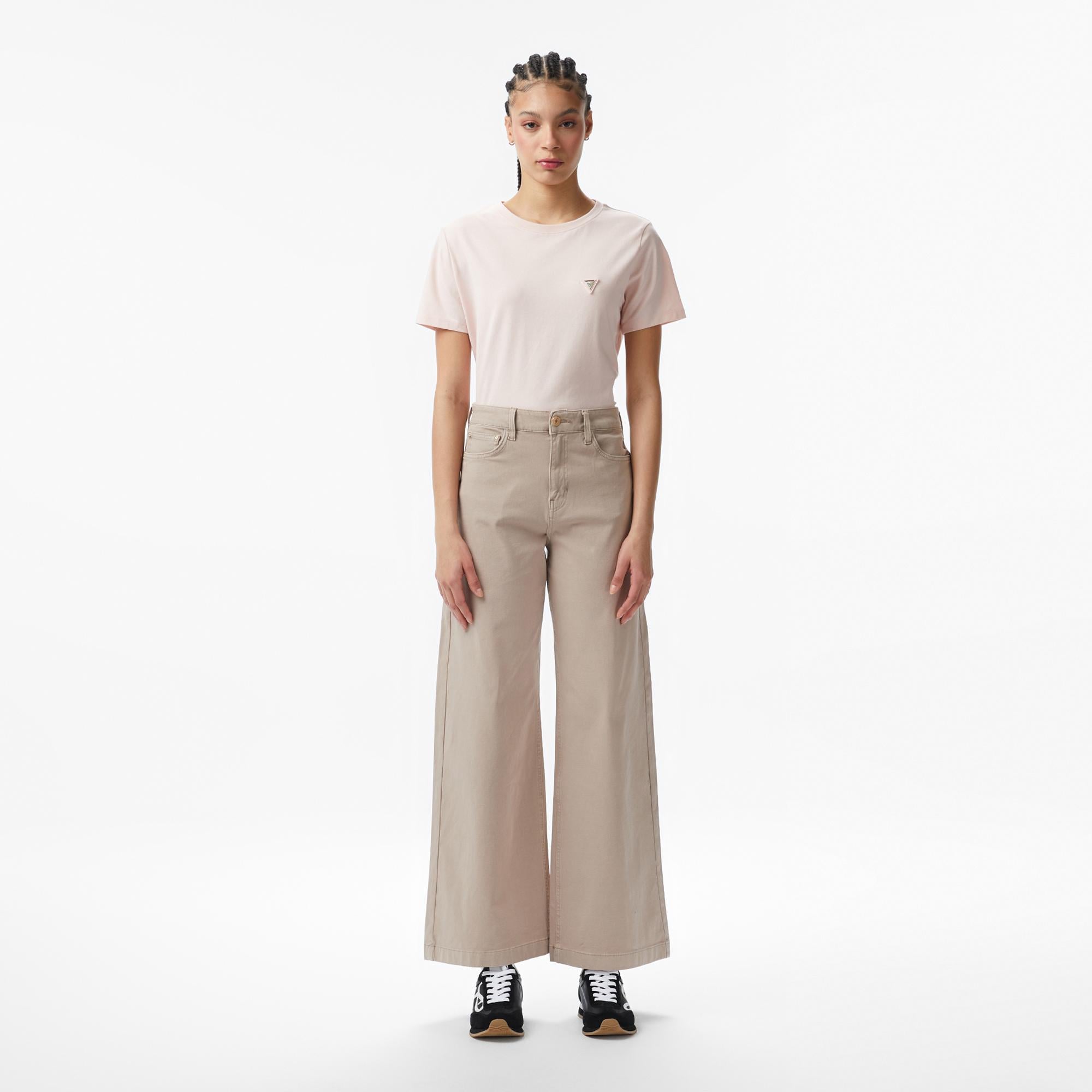Guess Colette Aktif Oversize Fit Kadın Pembe T-Shirt