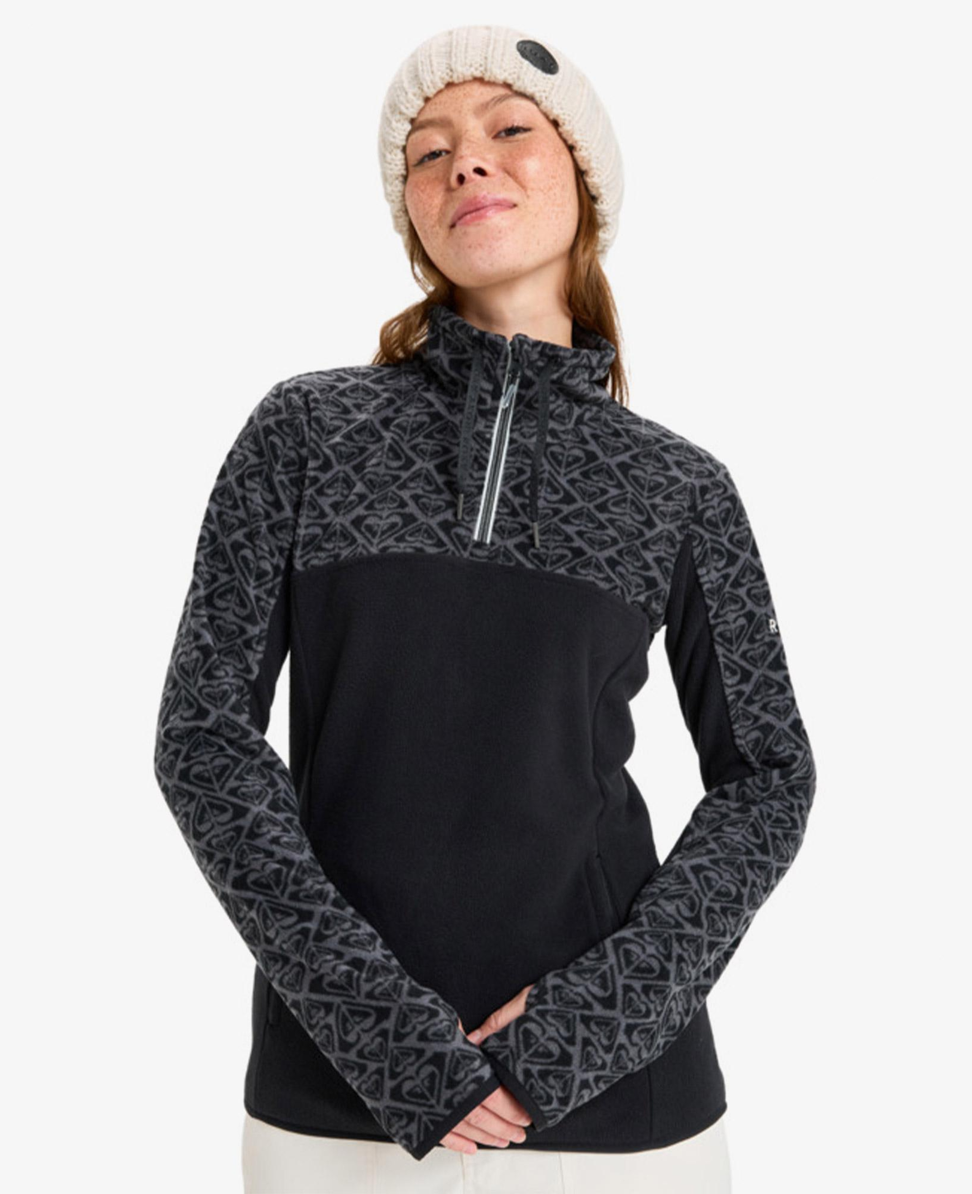 Roxy Sayna Half Zipped Kadın Siyah Polar Üst