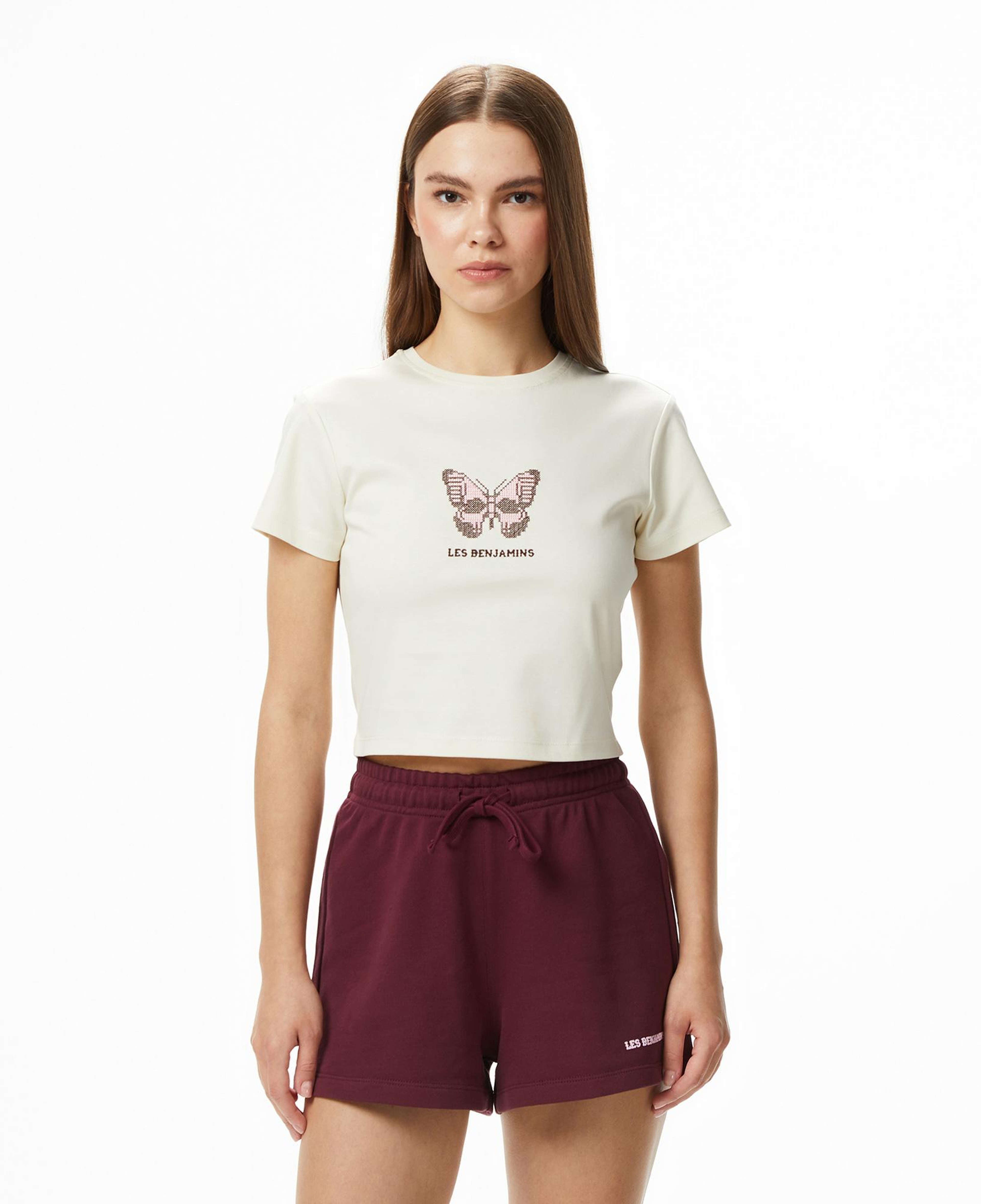 Les Benjamins 015 Kadın Krem Rengi T-Shirt