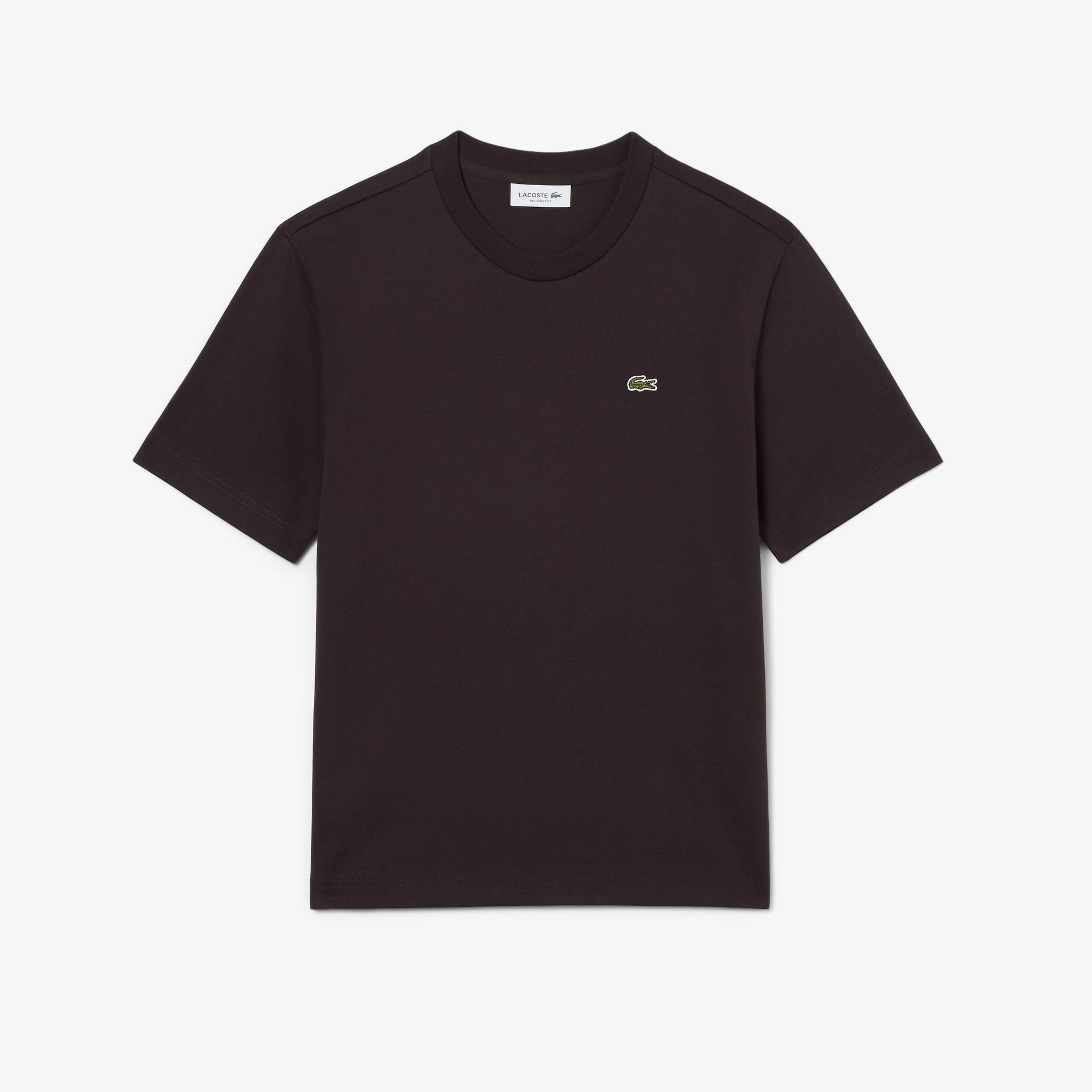 Lacoste Kadın Relaxed Fit Bisiklet Yaka Kahverengi T-Shirt