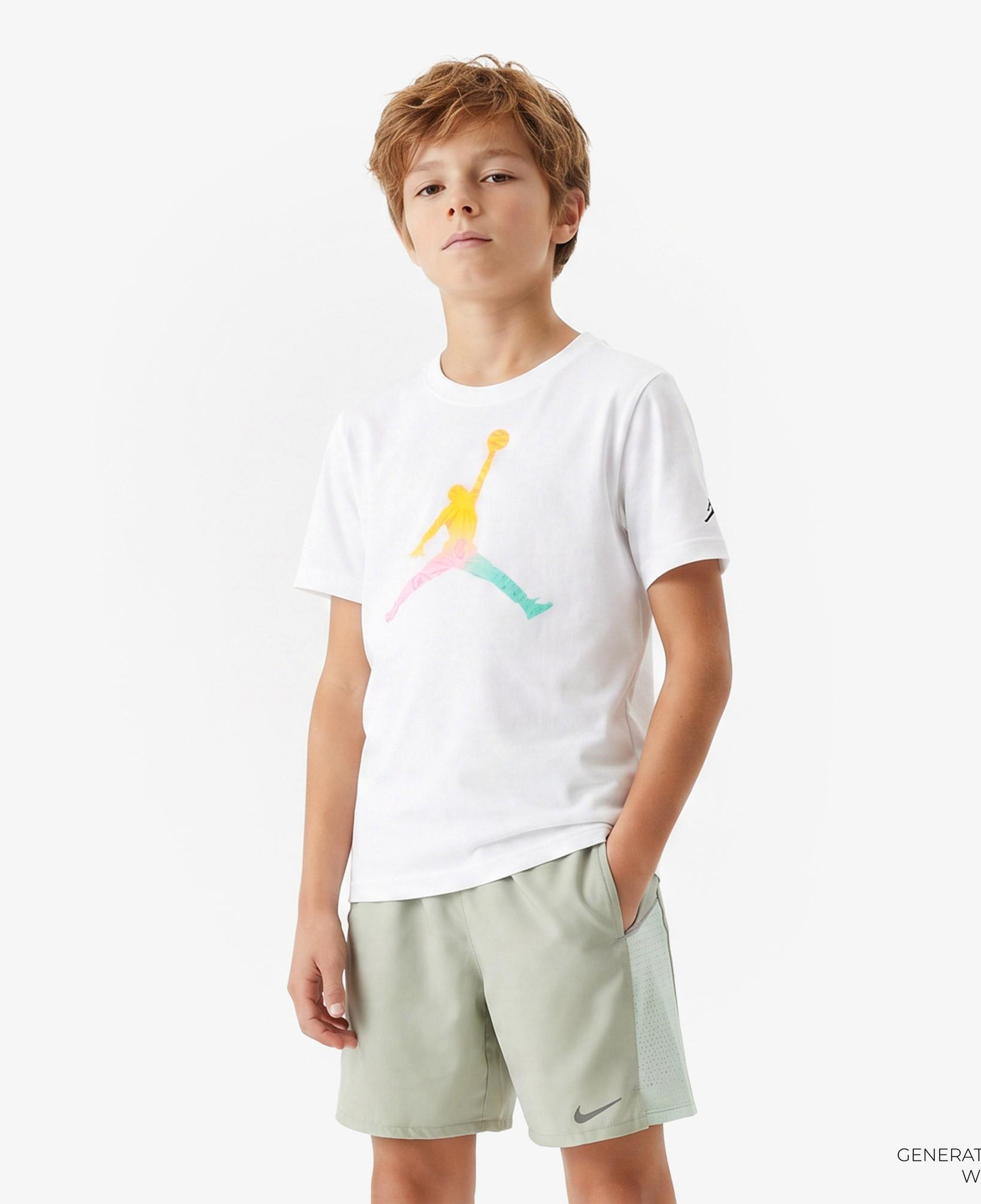 Jordan Tie-Dye Jumpman Erkek Çocuk Beyaz T-Shirt