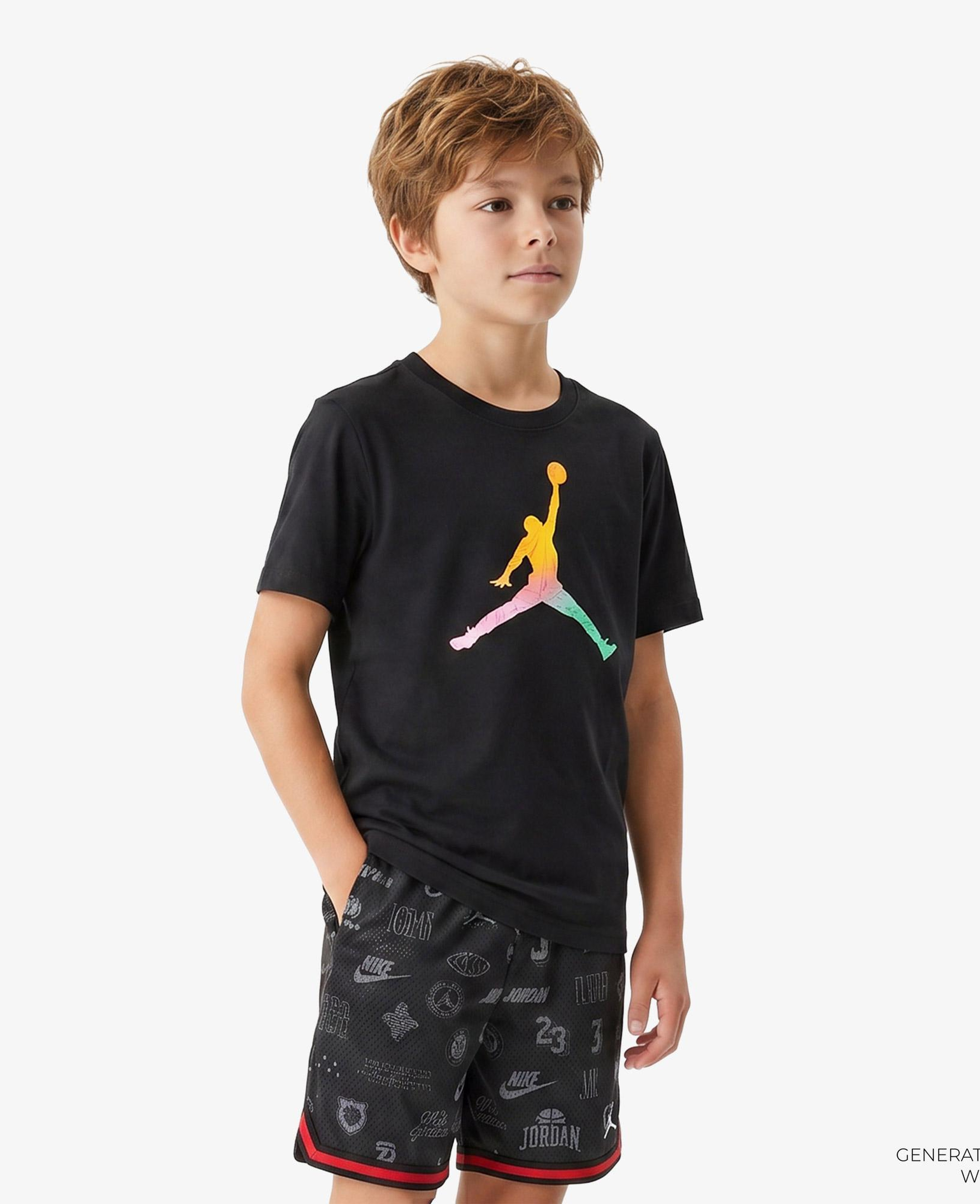 Jordan Tie-Dye Jumpman Erkek Çocuk Siyah T-Shirt