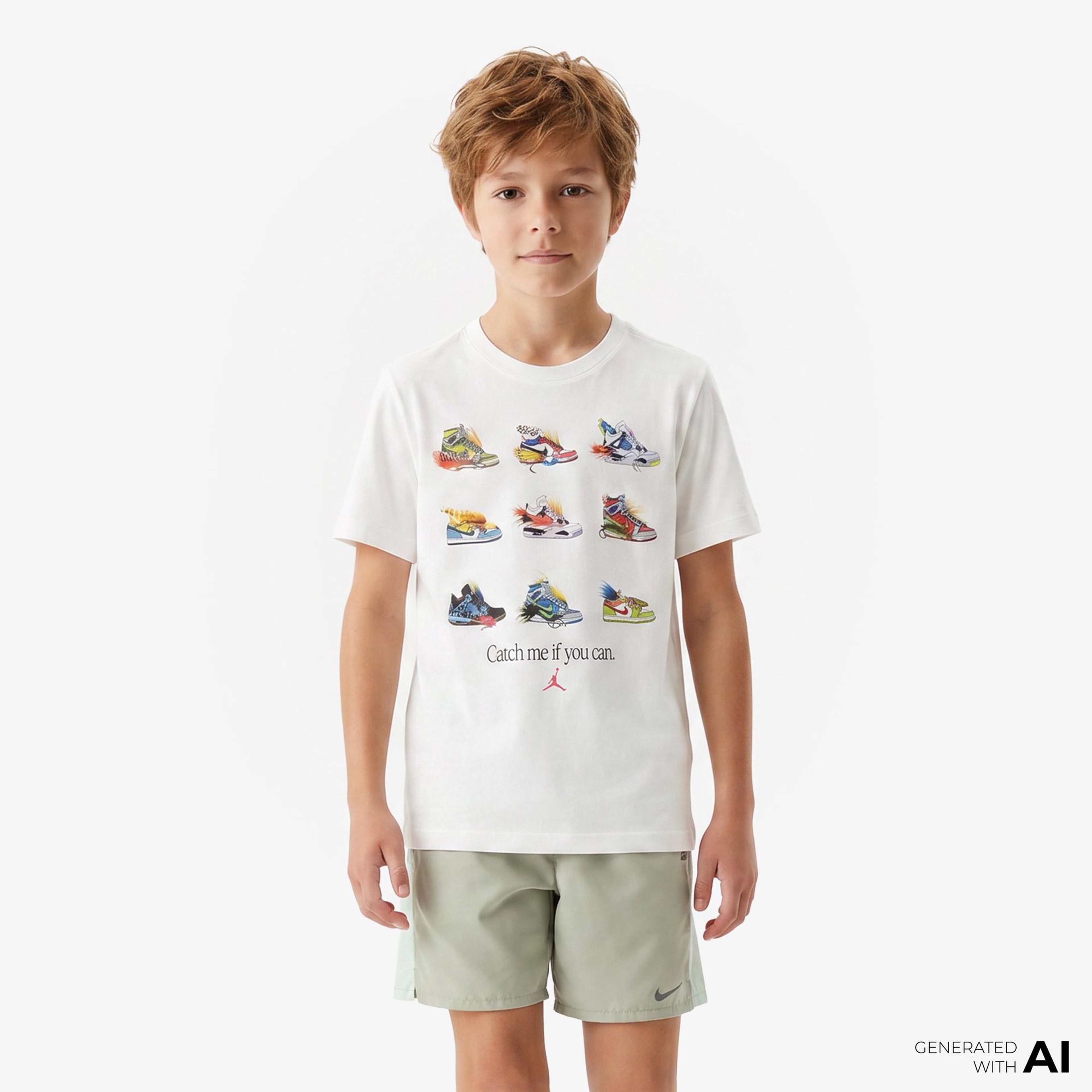 Jordan Fishing Lures Erkek Çocuk Krem Rengi T-Shirt