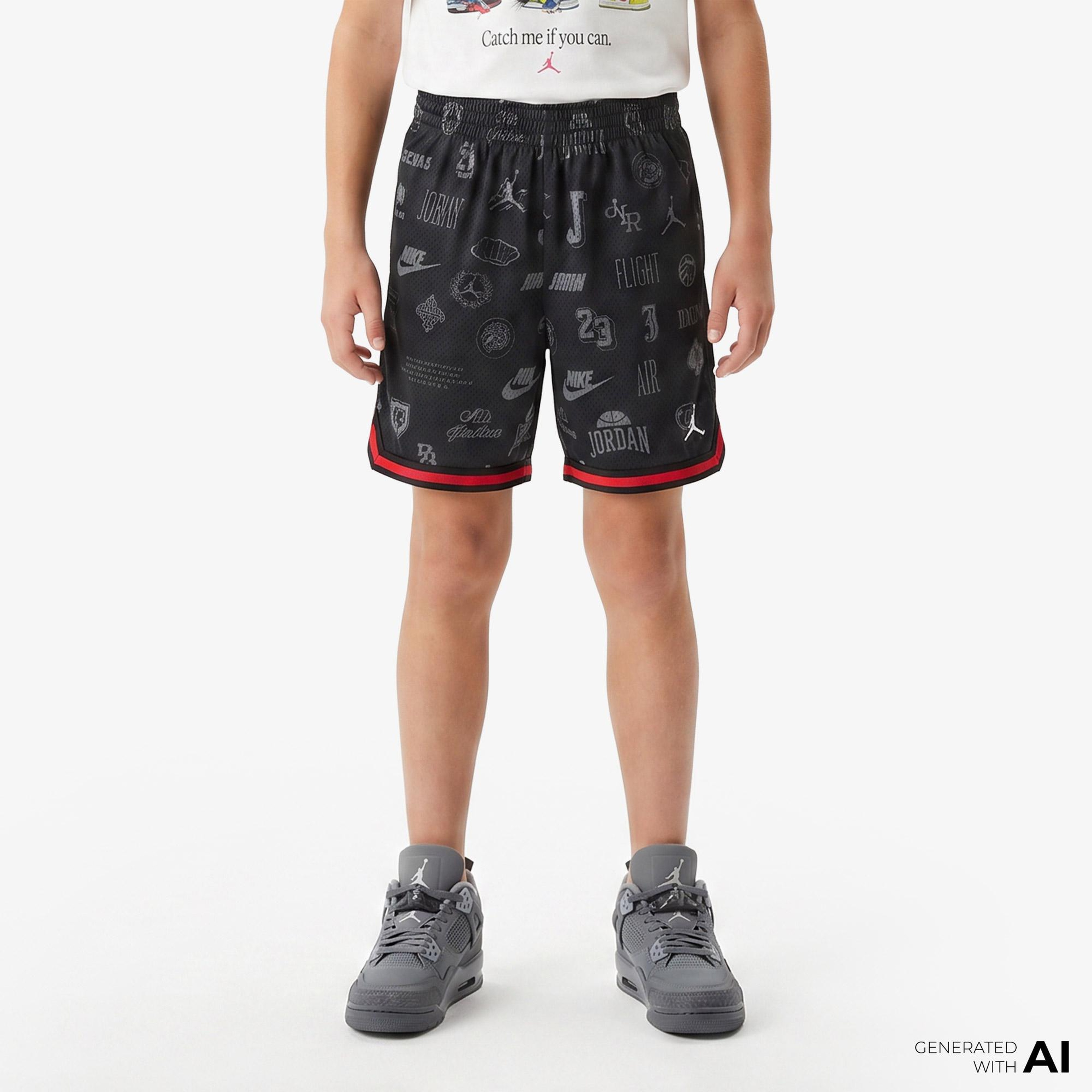 Jordan Taping Mesh Print Erkek Çocuk Siyah Şort