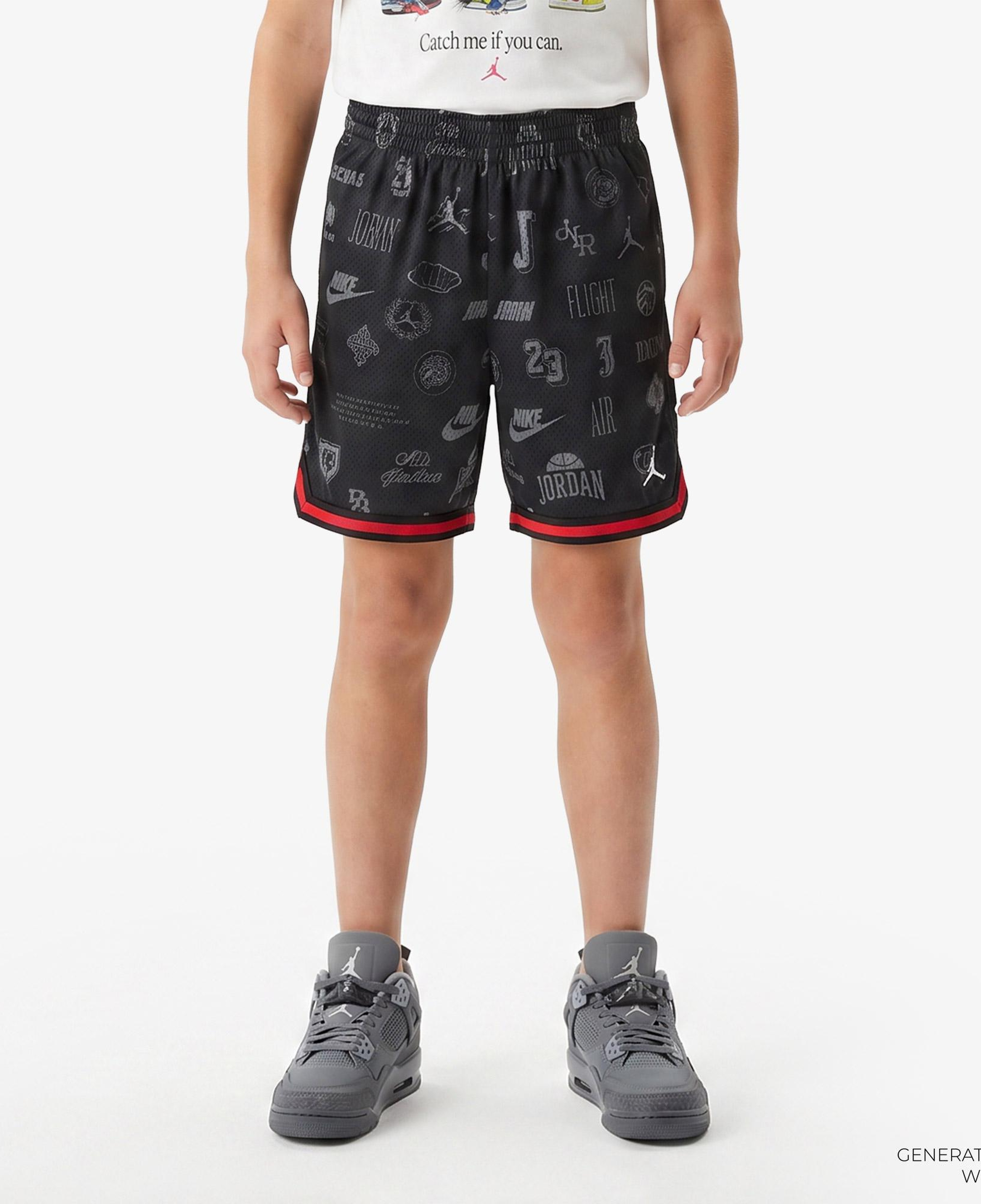 Jordan Taping Mesh Print Erkek Çocuk Siyah Şort