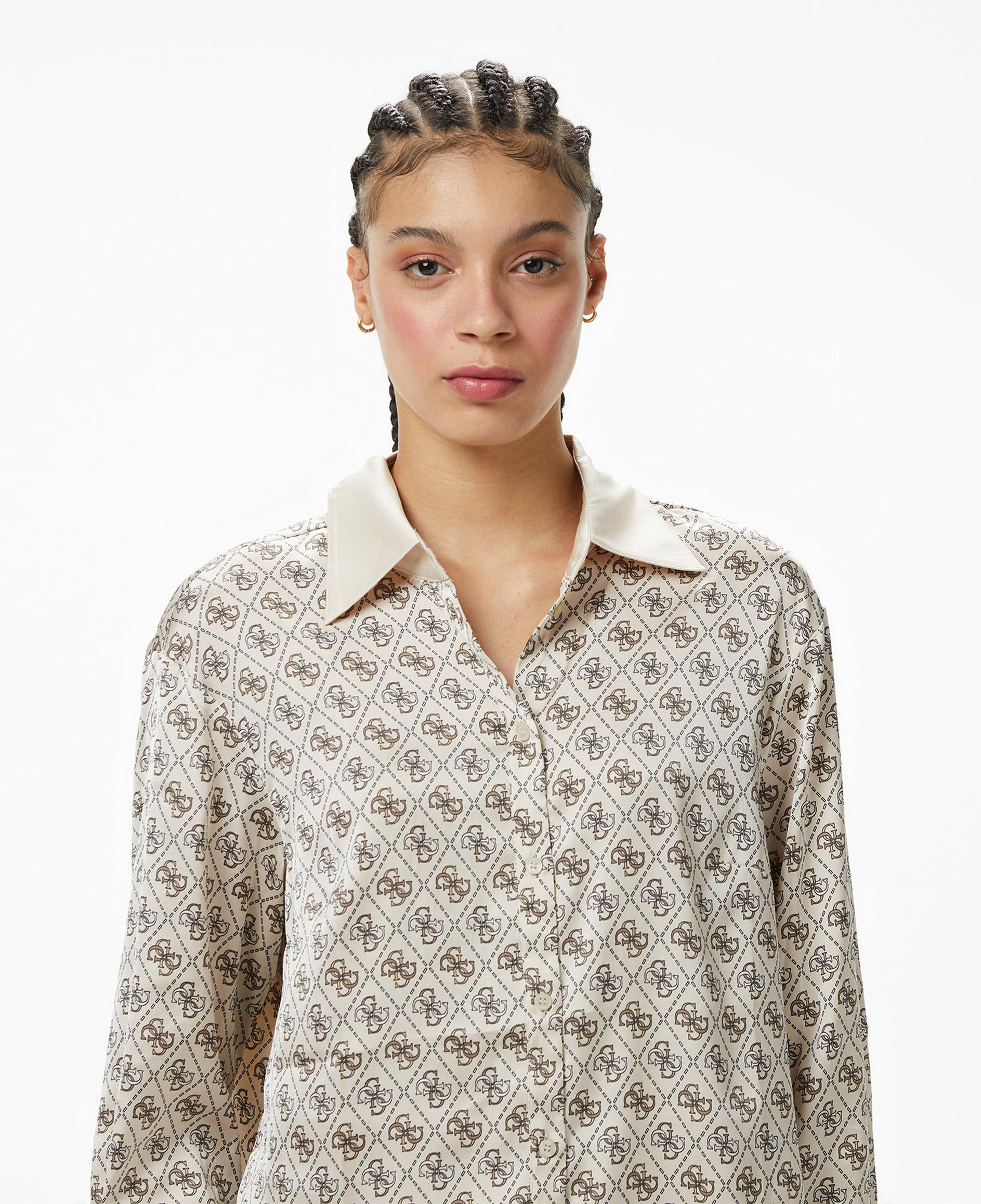 Guess Ls Alexandra Slim Fit Kadın Beyaz Gömlek