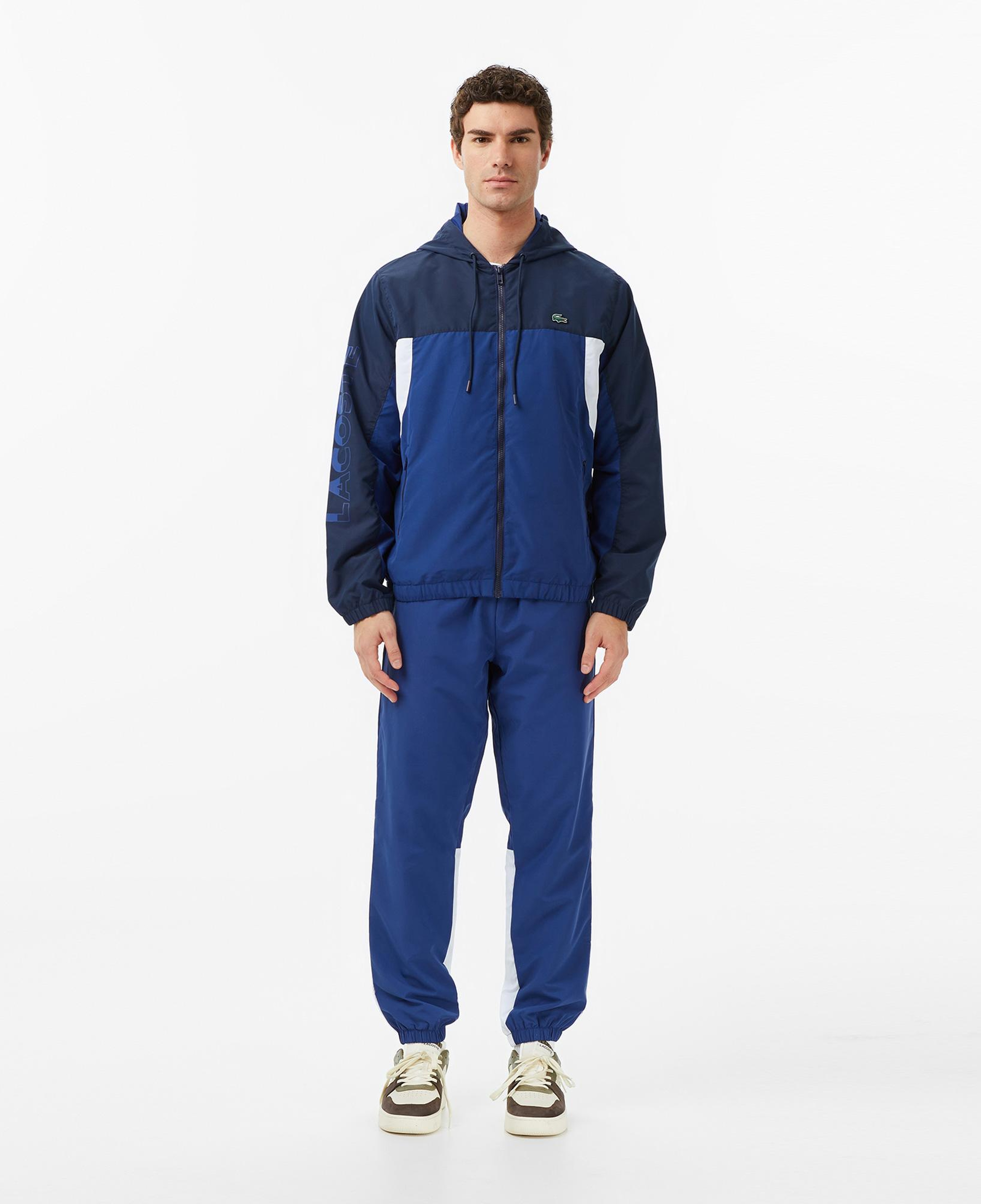 Lacoste Erkek Regular Fit Fermuarlı Renk Bloklu Lacivert Eşofman Takımı