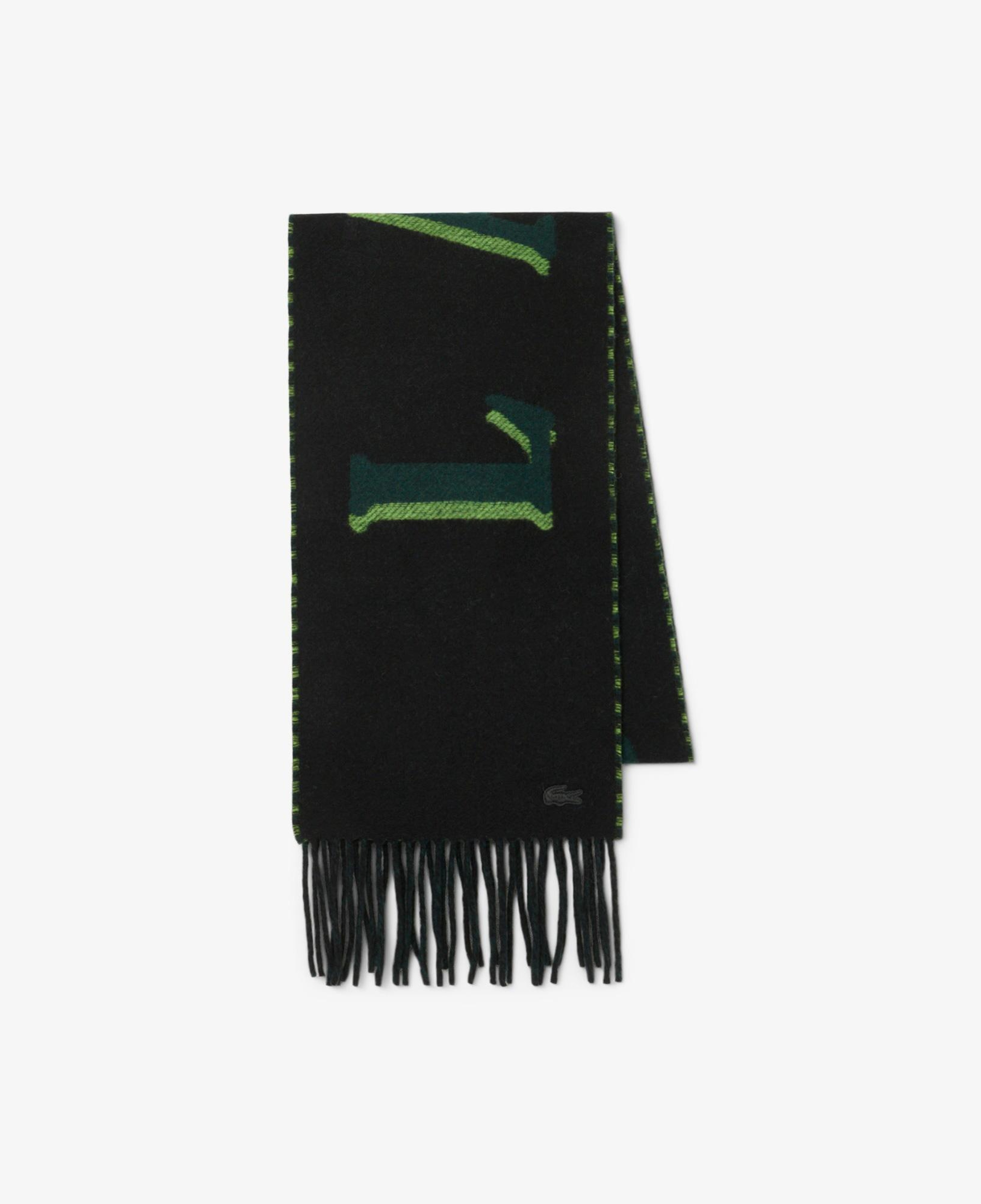 Lacoste Unisex Baskılı Siyah Atkı