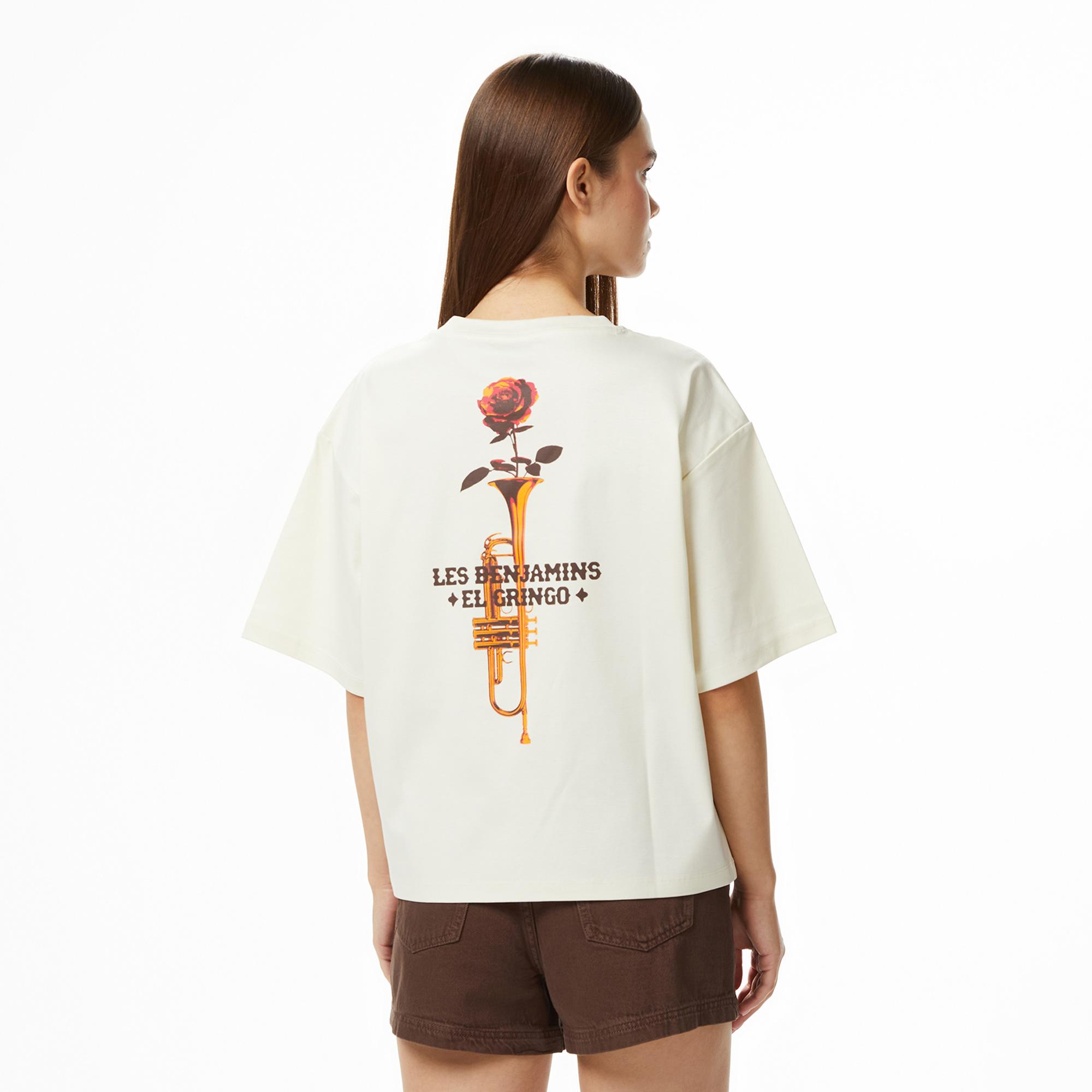 Les Benjamins 017 Kadın Krem Rengi T-Shirt