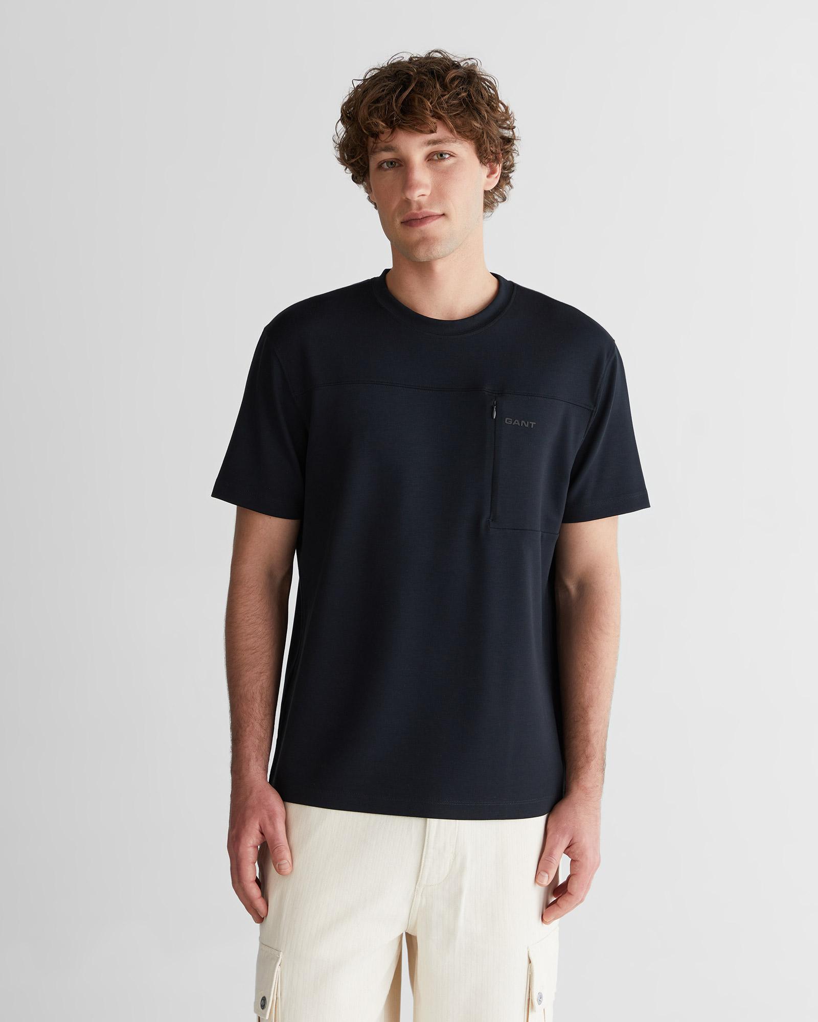 GANT Erkek Siyah Kısa Kollu T-Shirt