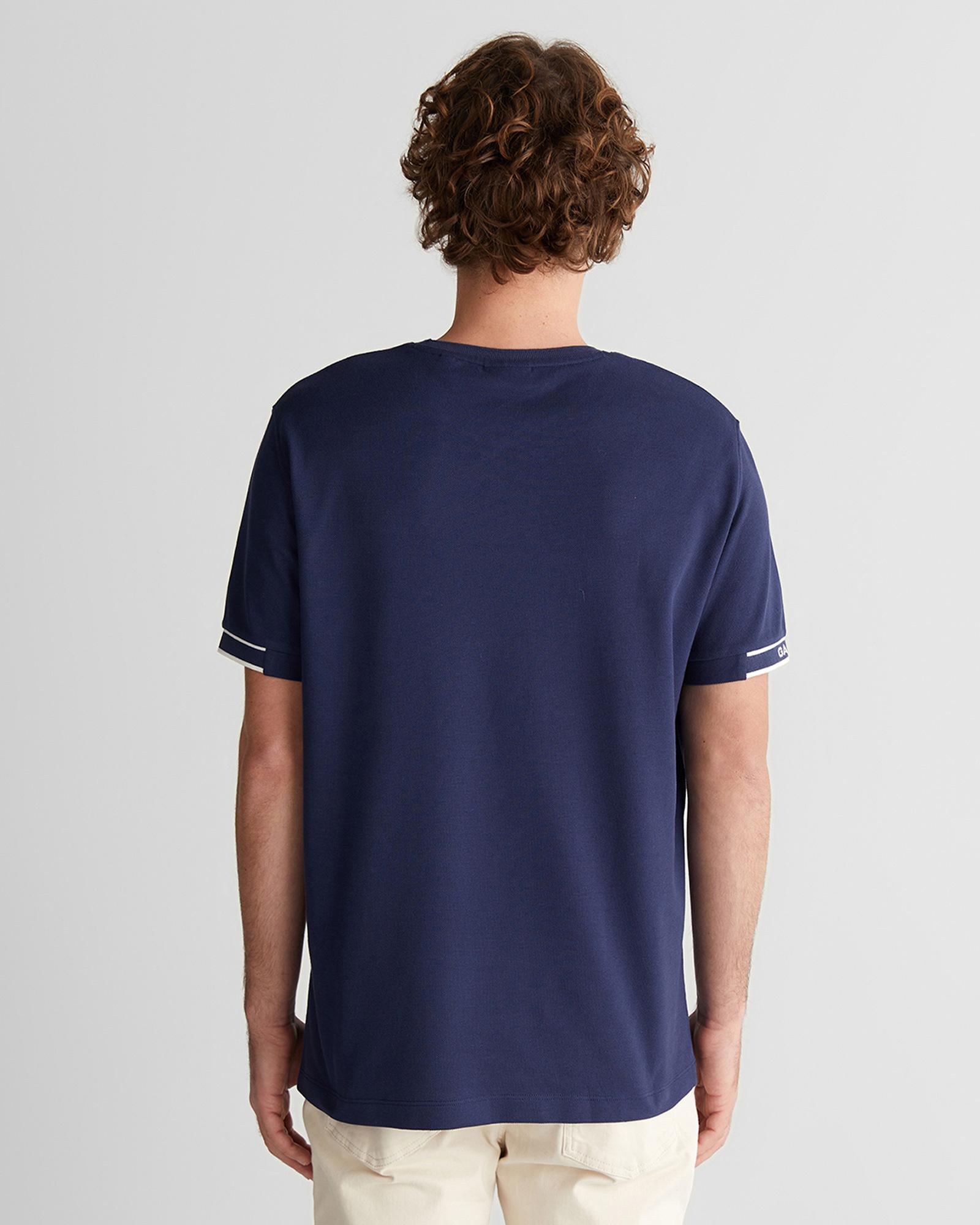 GANT Erkek Lacivert Kısa Kollu T-Shirt