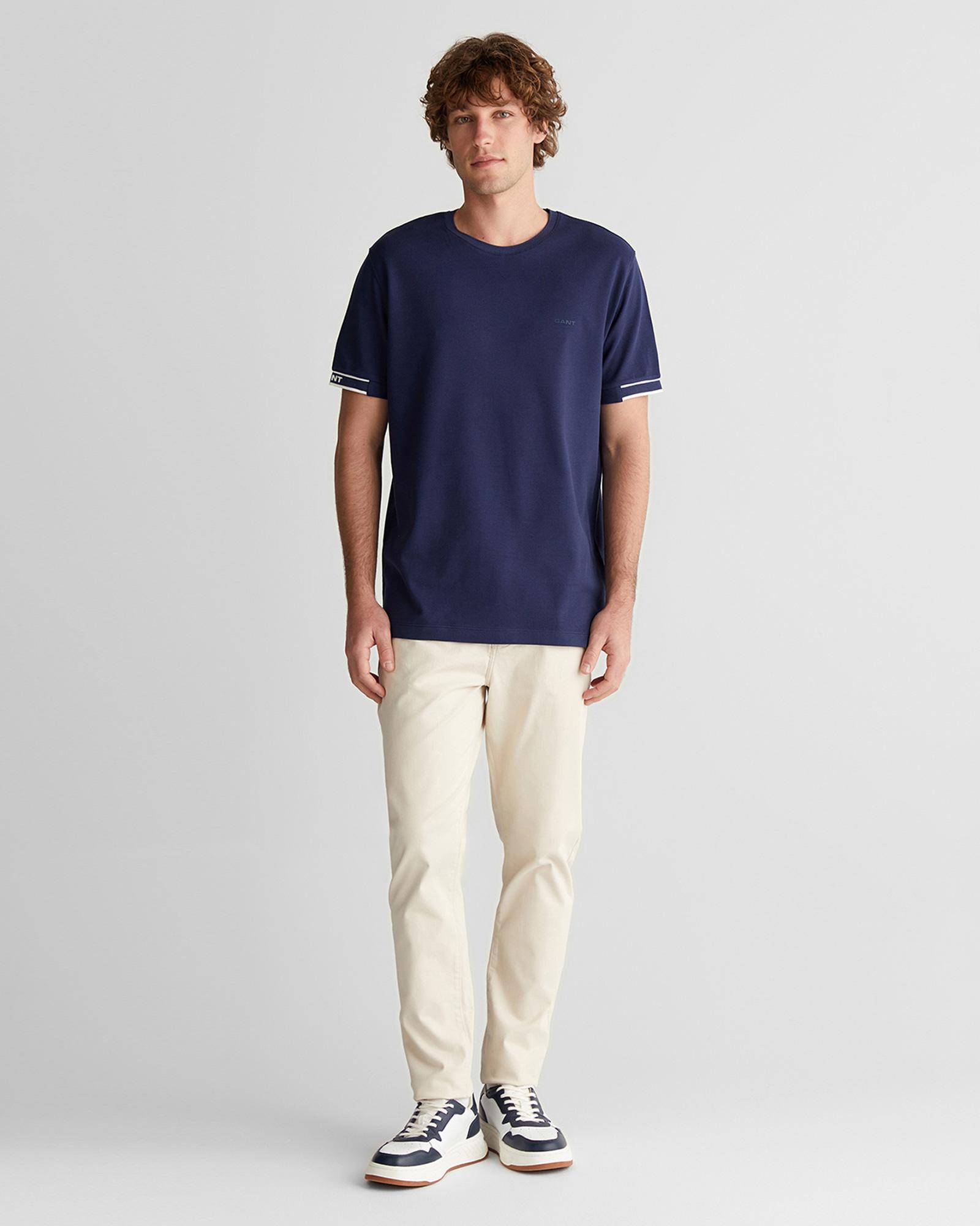 GANT Erkek Lacivert Kısa Kollu T-Shirt