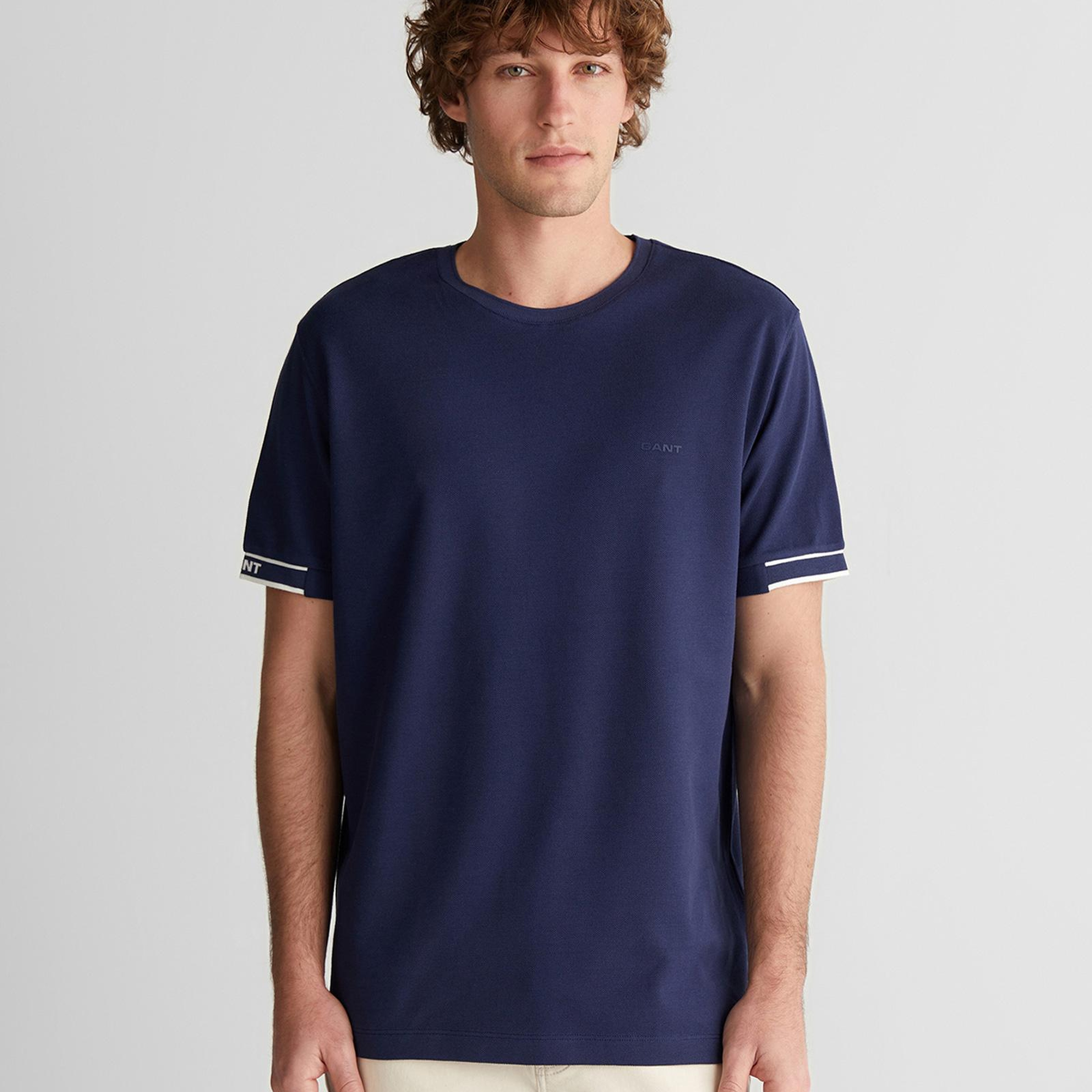 GANT Erkek Lacivert Kısa Kollu T-Shirt