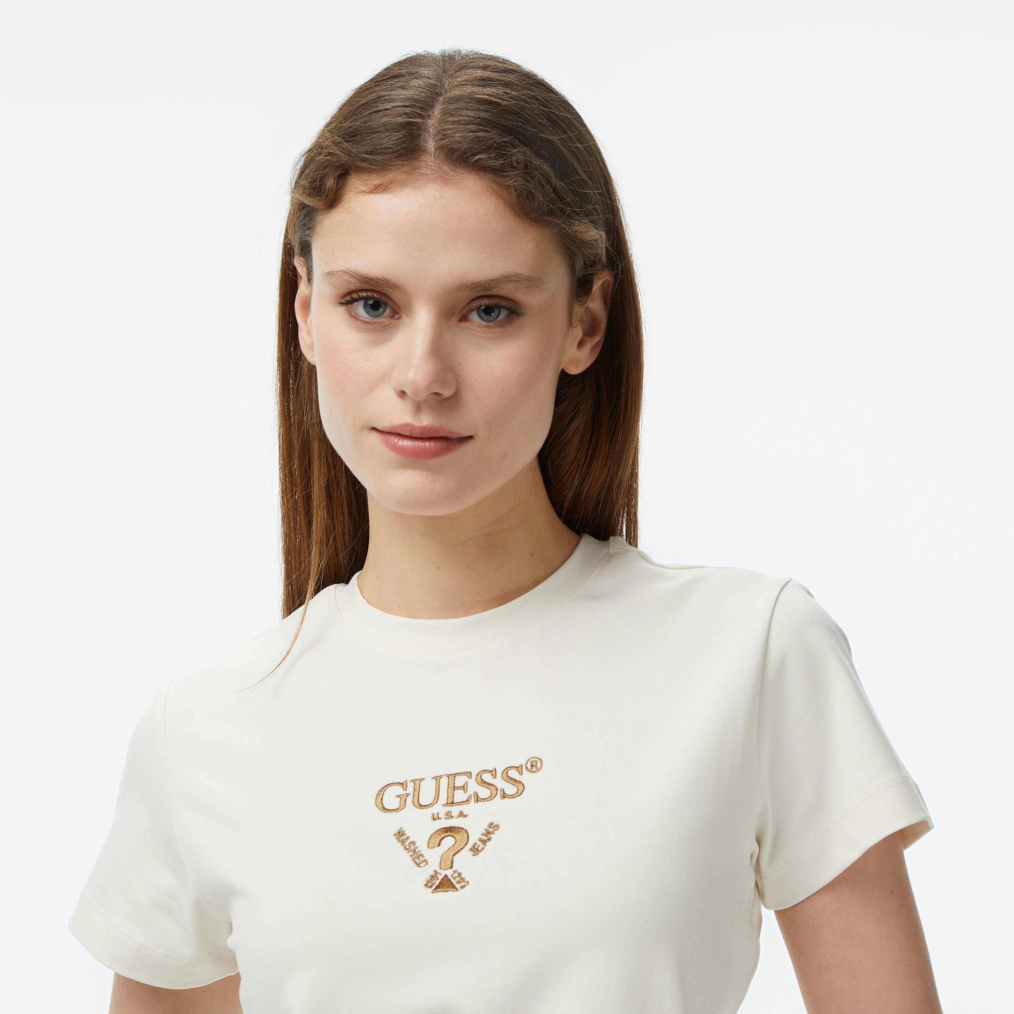 Guess Colette Aktif Slim Fit Kadın Beyaz T-Shirt