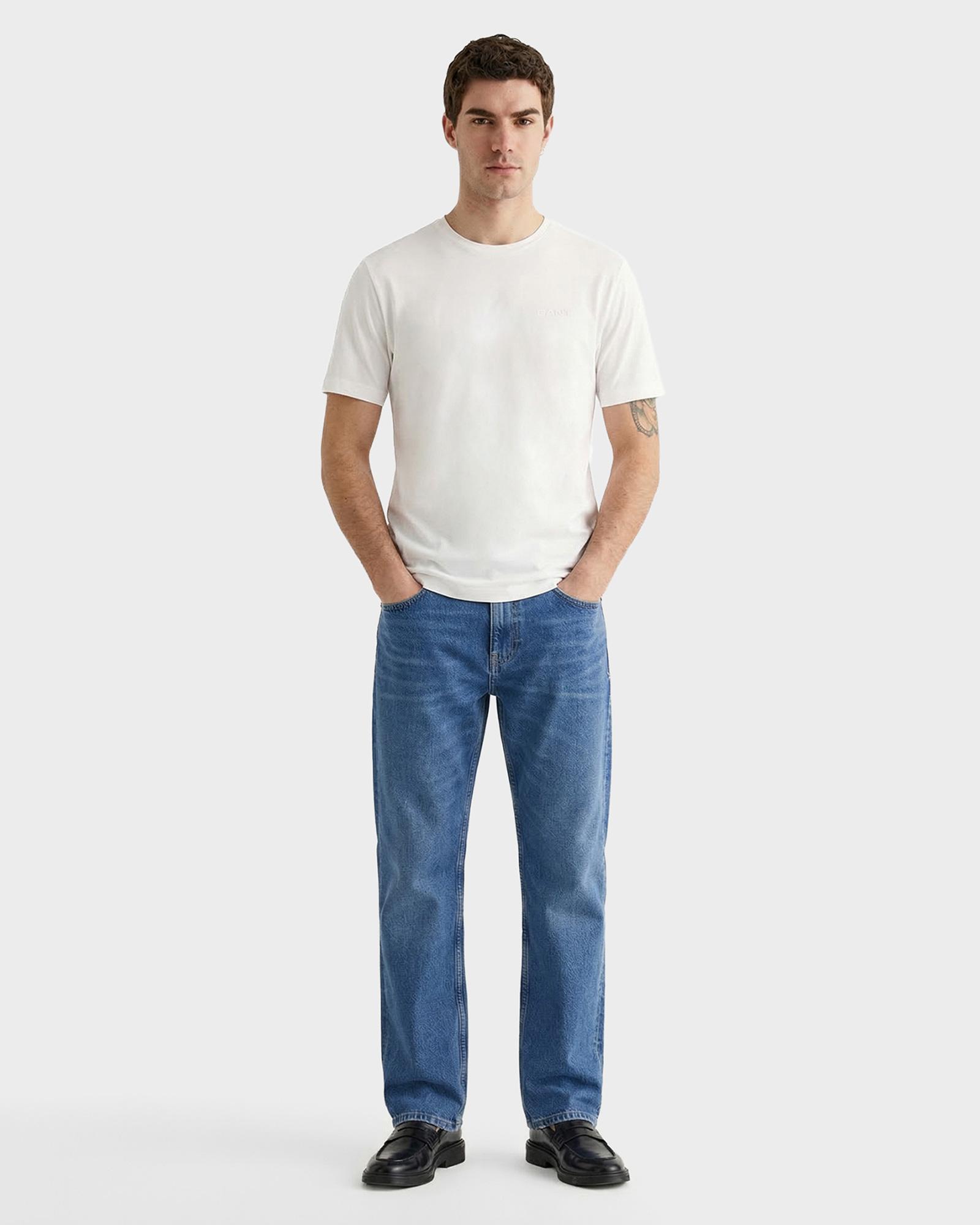 GANT Erkek Beyaz Kısa Kollu T-Shirt