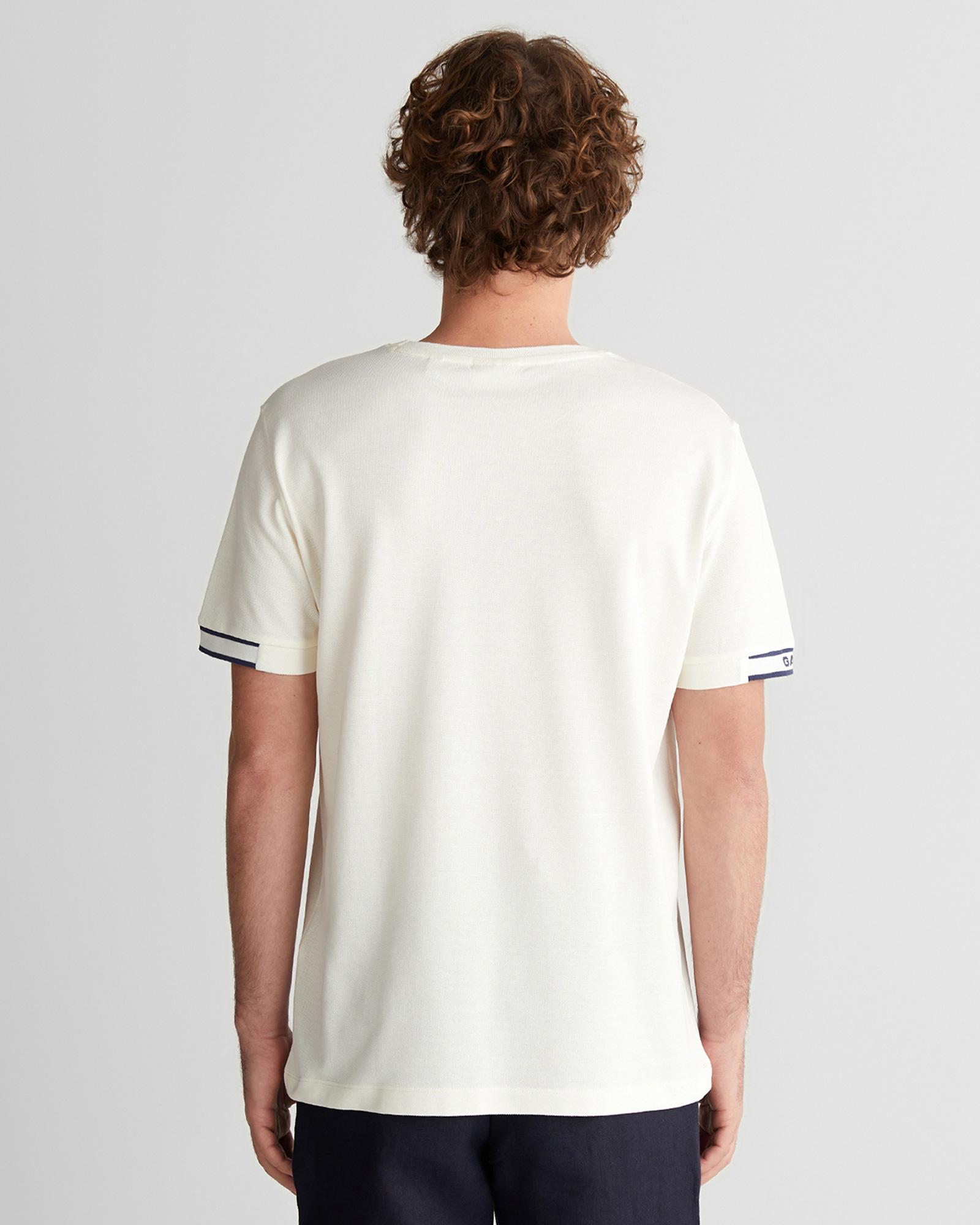 GANT Erkek Beyaz Kısa Kollu T-Shirt
