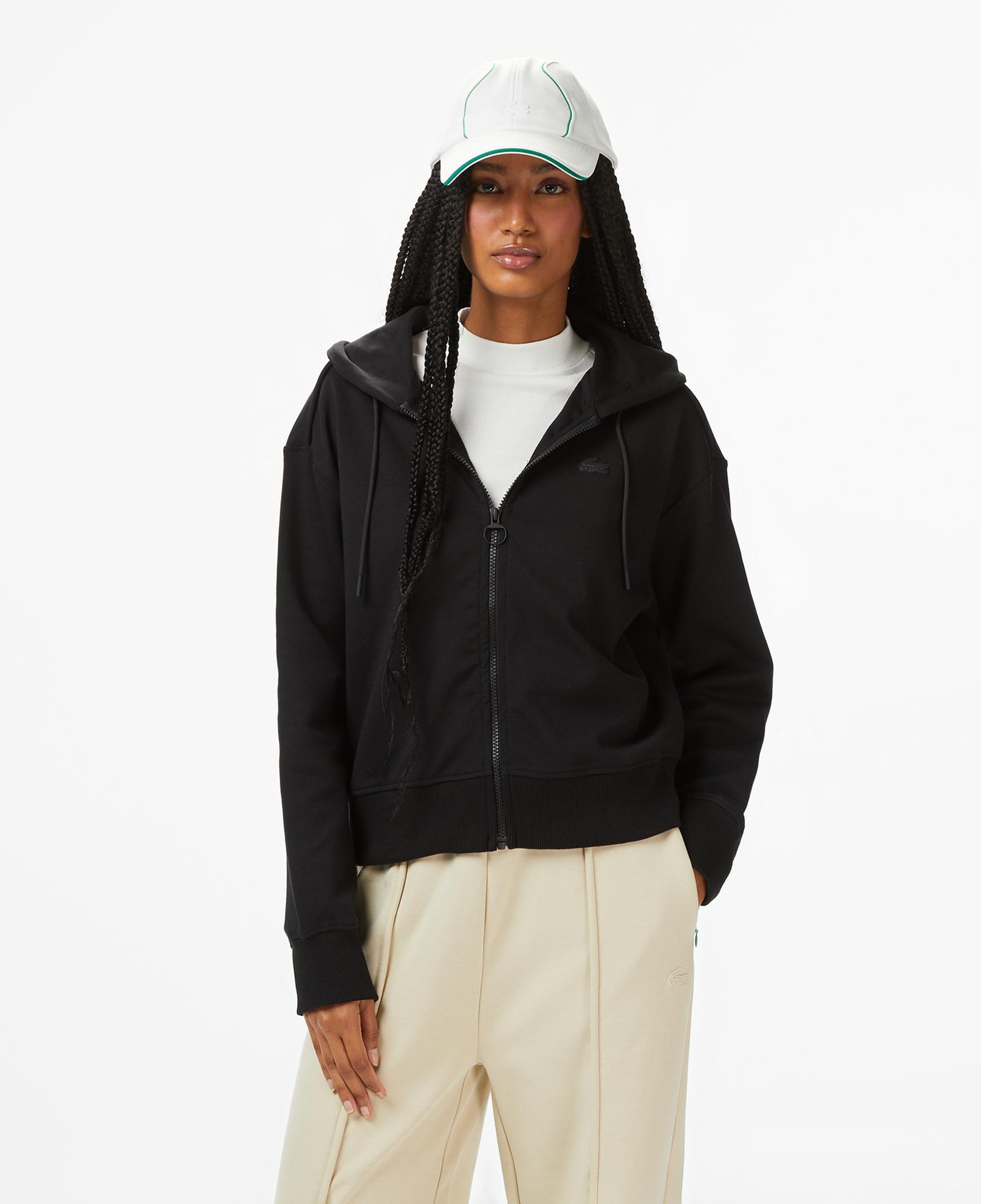 Lacoste x House of SuperStep Regular Fit Kadın Siyah Sweatshirt