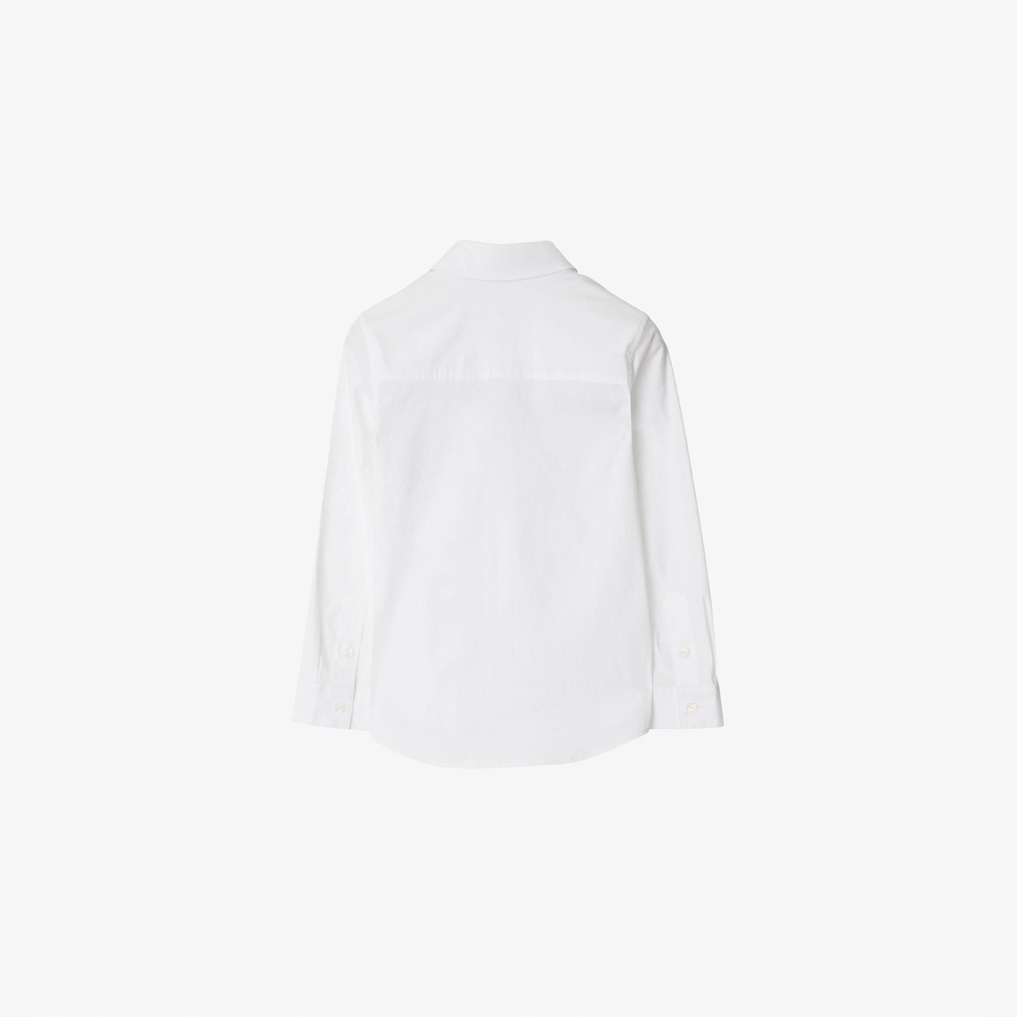 Burberry Owen Stretch Cotton Çocuk Beyaz Gömlek