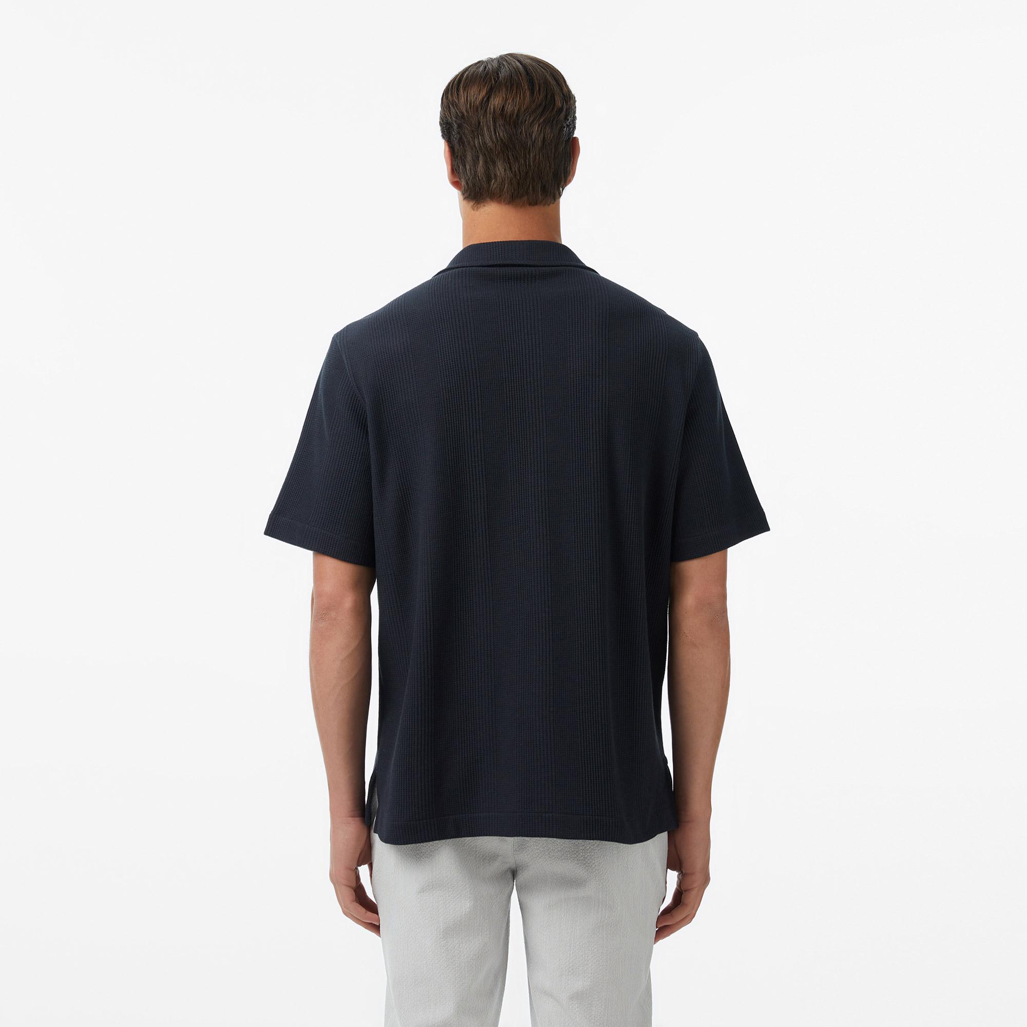 Lacoste Erkek Relaxed Fit Kısa Kollu Koyu Gri Gömlek
