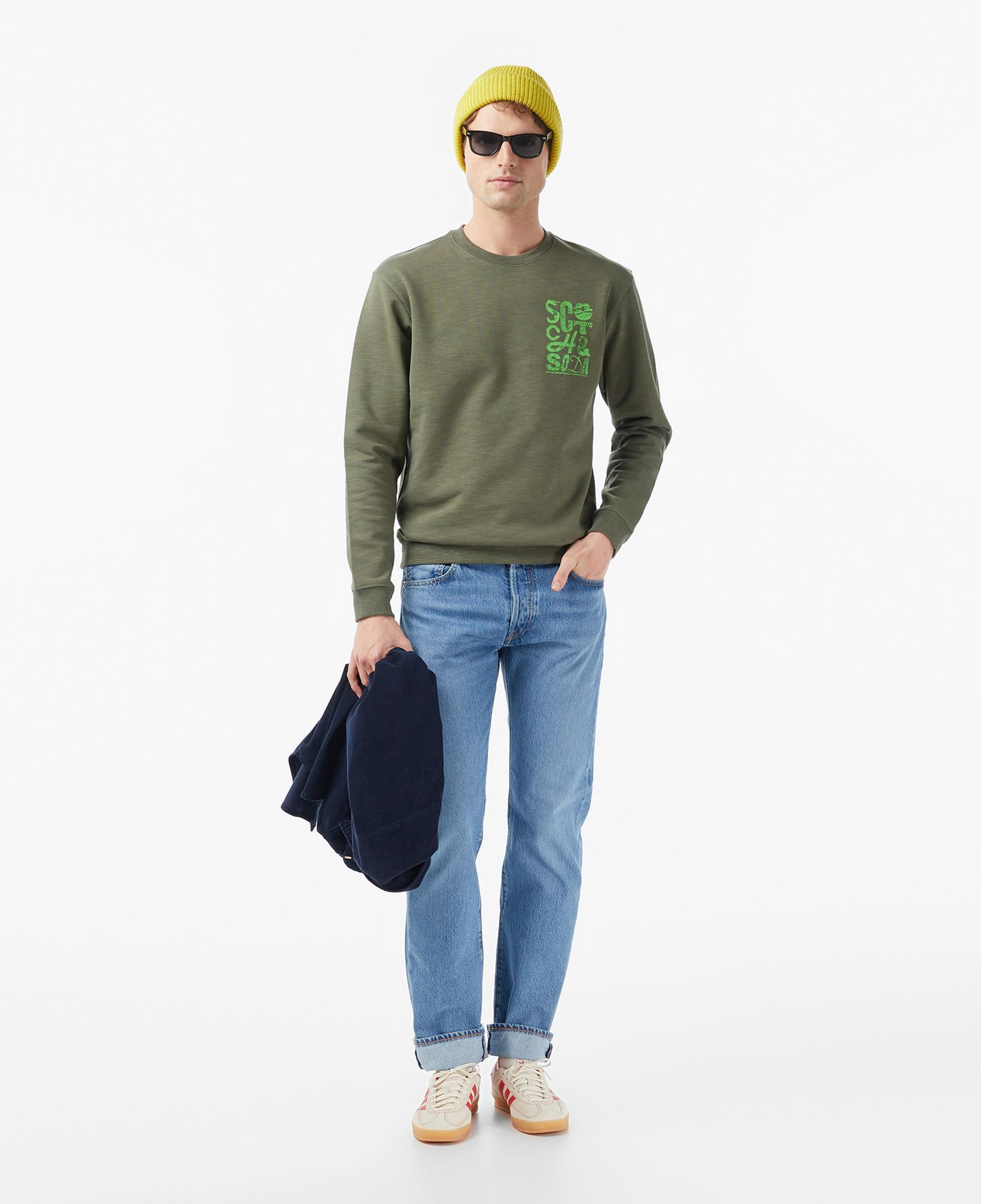 Scotch&Soda Left Chest Logo Erkek Yeşil Sweatshirt