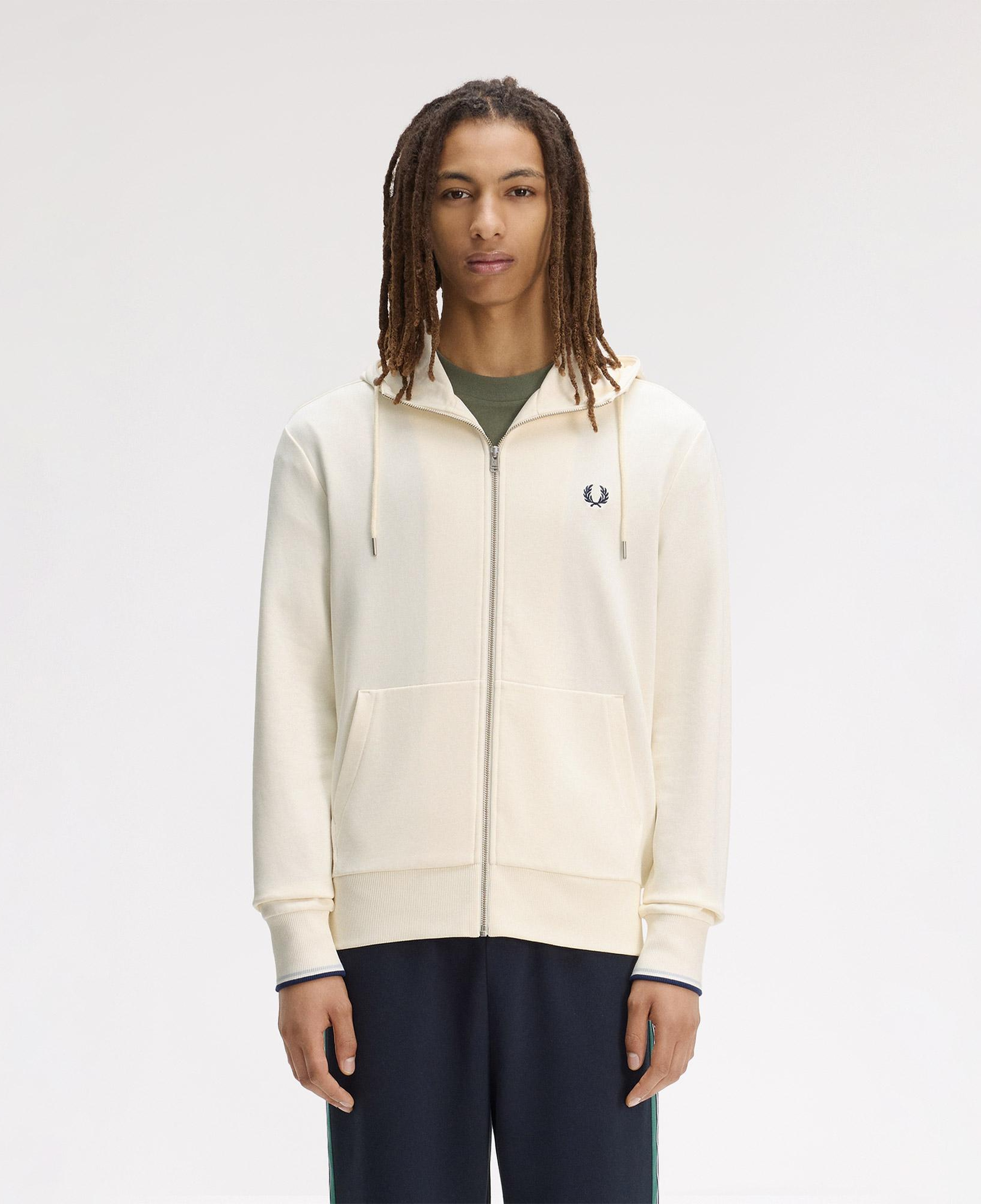 Fred Perry Erkek Krem Hoodie